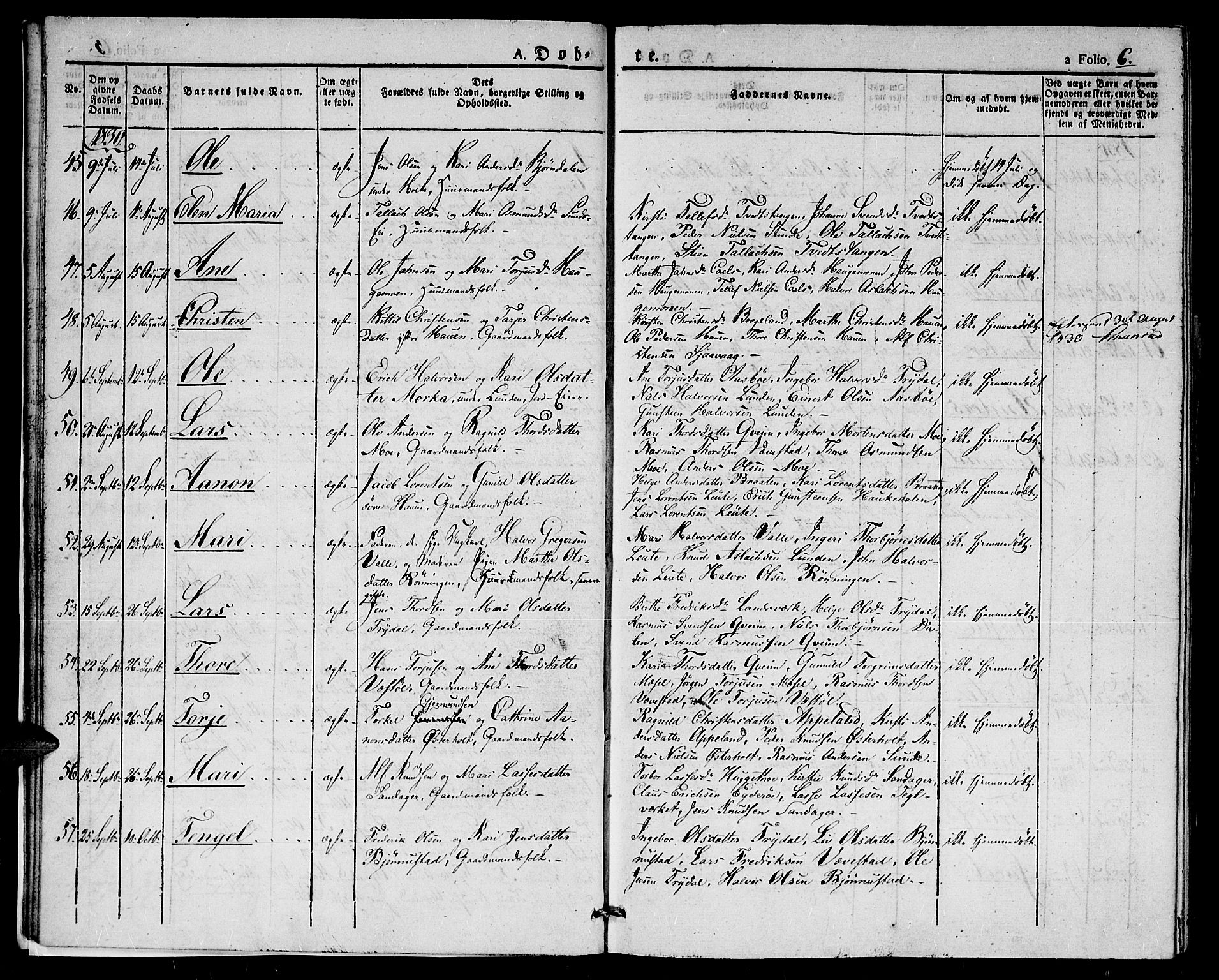 Gjerstad sokneprestkontor, SAK/1111-0014/F/Fa/Faa/L0005: Parish register (official) no. A 5, 1829-1841, p. 6