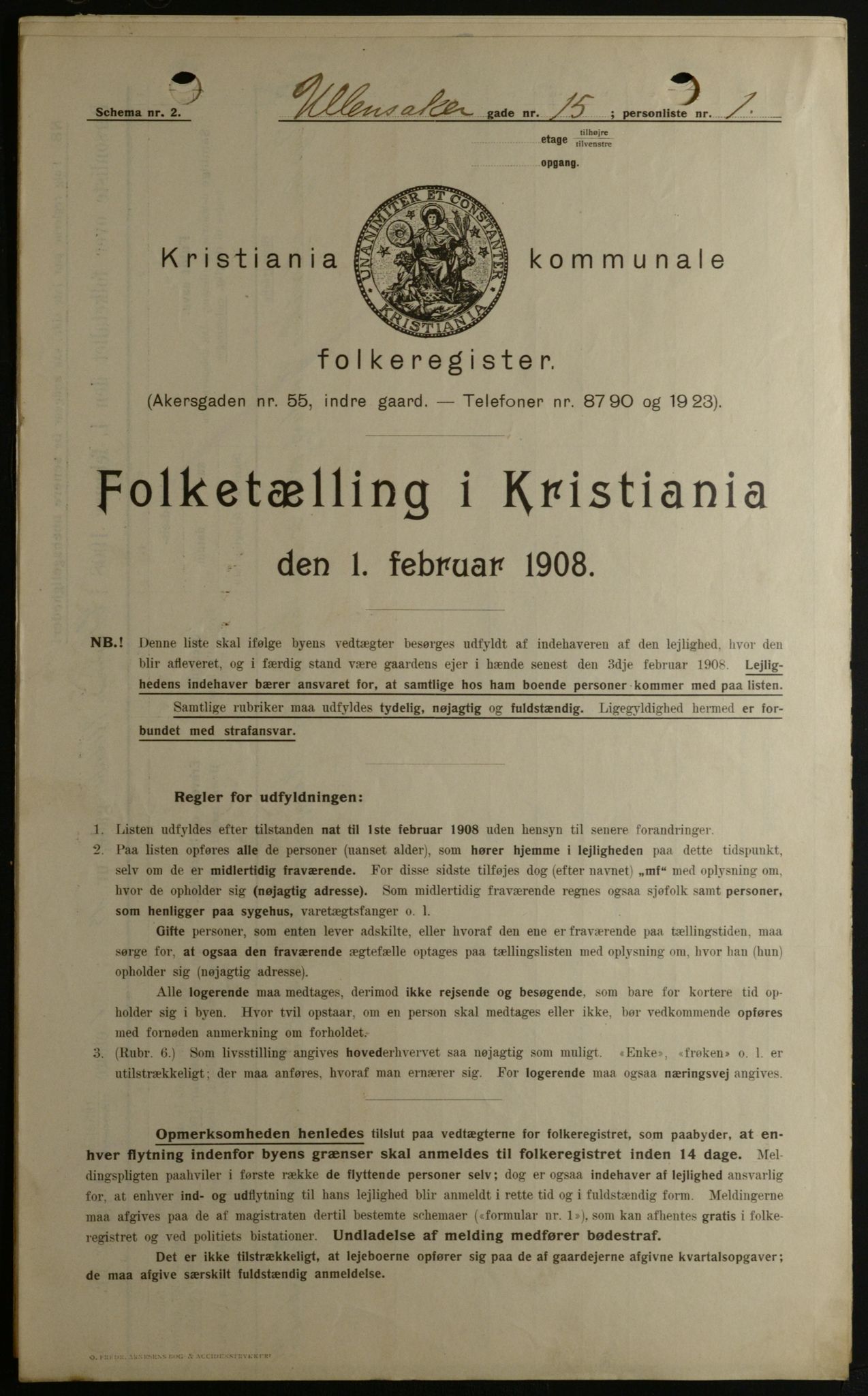 OBA, Municipal Census 1908 for Kristiania, 1908, p. 106704