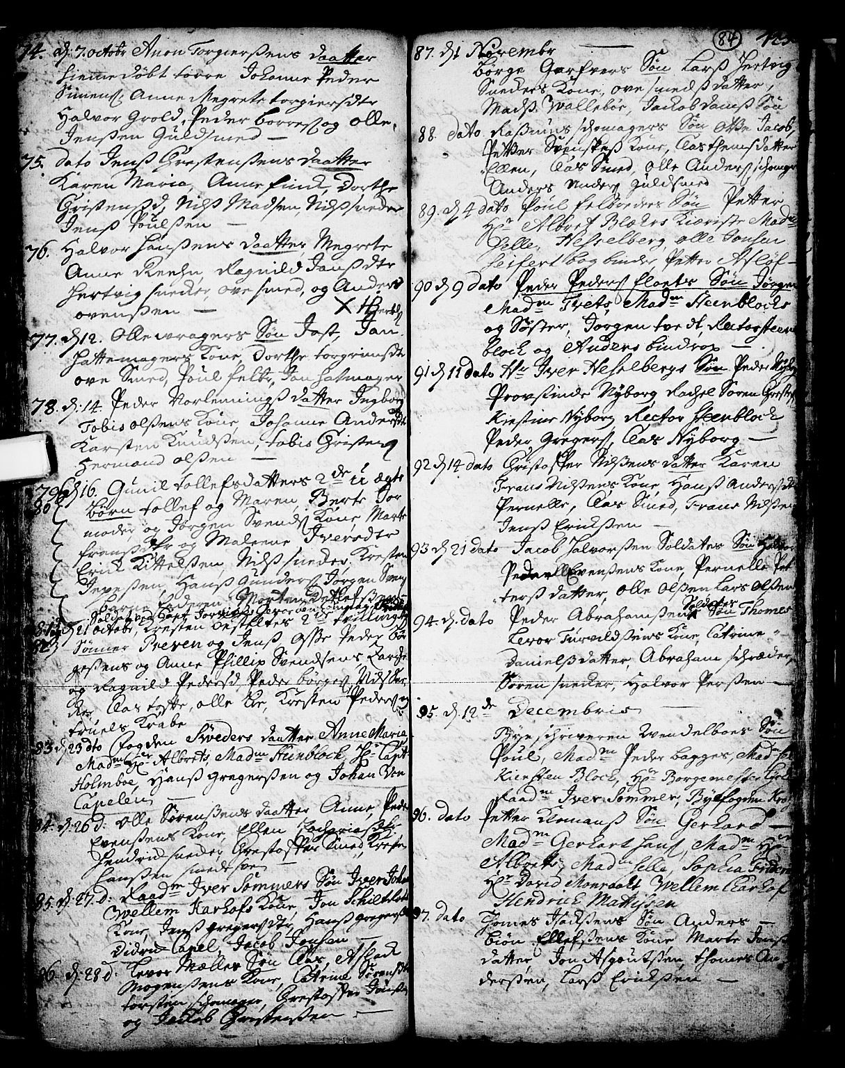 Skien kirkebøker, SAKO/A-302/F/Fa/L0002: Parish register (official) no. 2, 1716-1757, p. 84