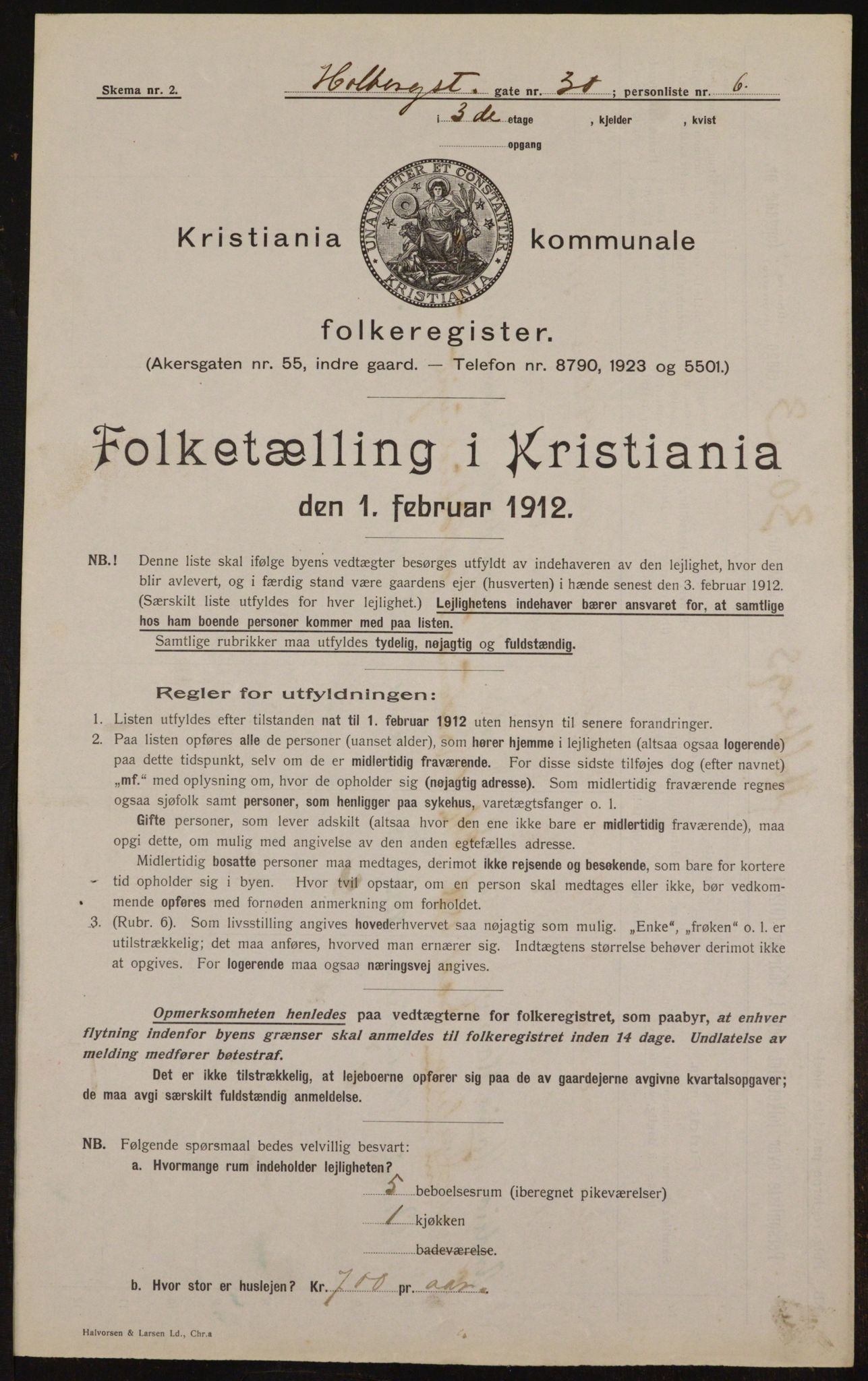 OBA, Municipal Census 1912 for Kristiania, 1912, p. 40916