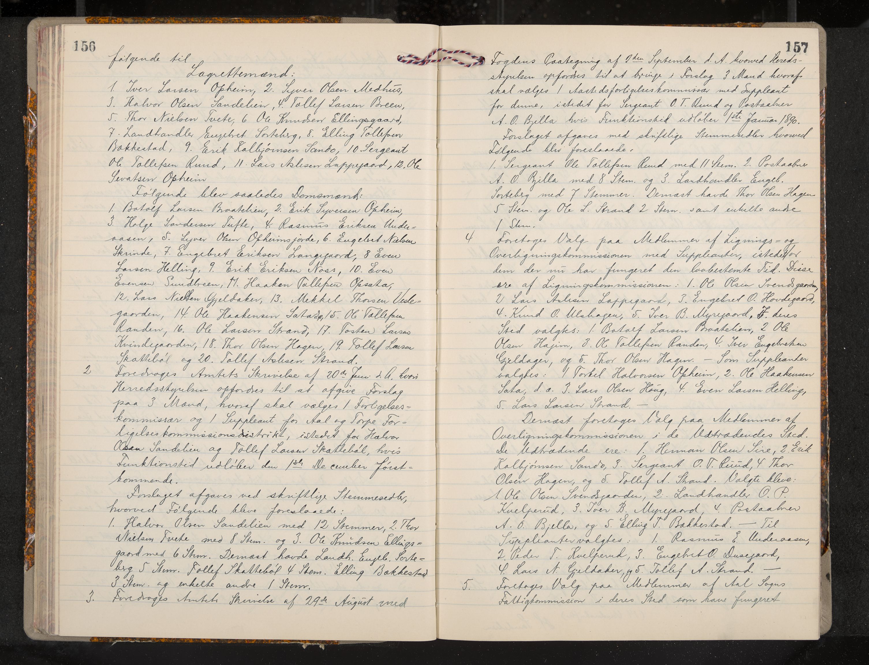 Ål formannskap og sentraladministrasjon, IKAK/0619021/A/Aa/L0004: Utskrift av møtebok, 1881-1901, p. 156-157