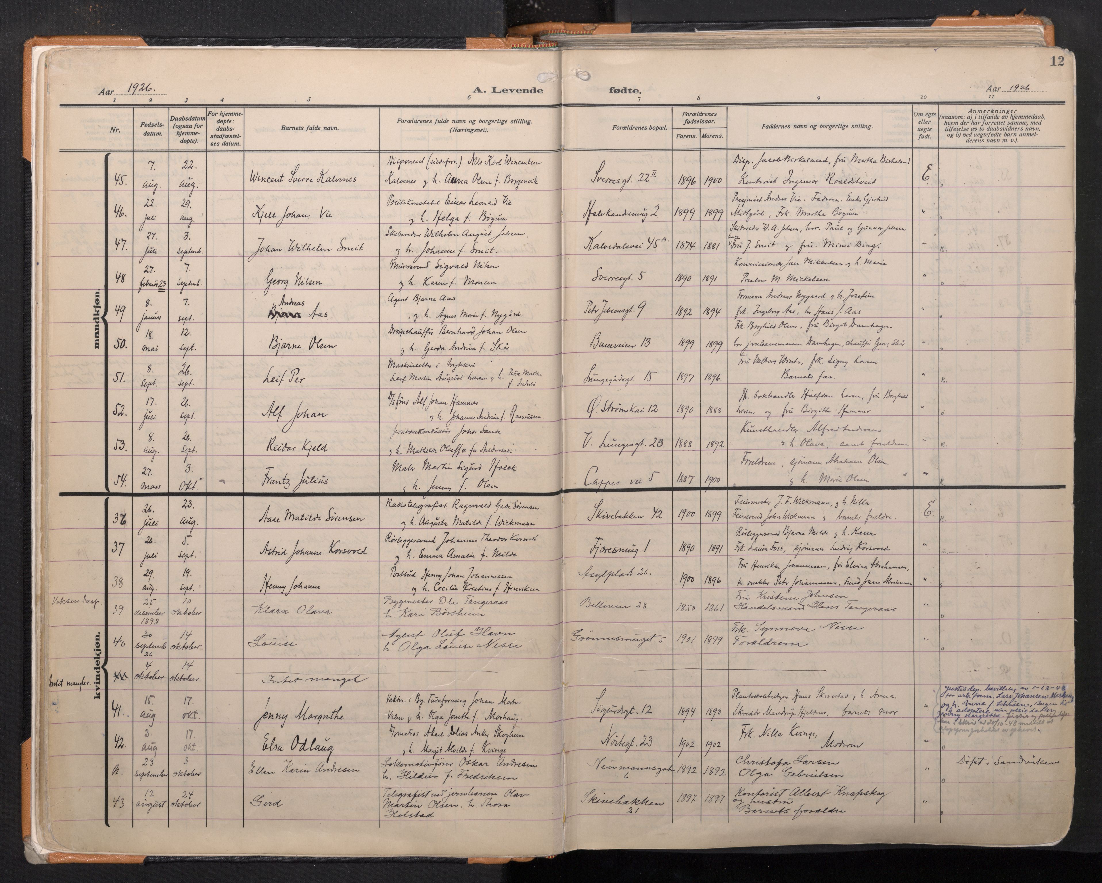 Domkirken sokneprestembete, SAB/A-74801/H/Haa: Parish register (official) no. B 9, 1925-1957, p. 11b-12a