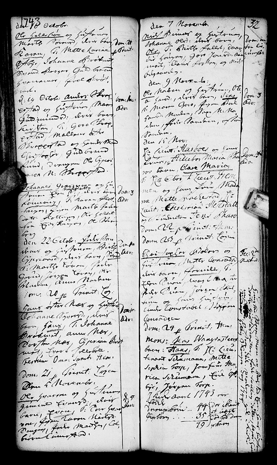 Høland prestekontor Kirkebøker, SAO/A-10346a/F/Fa/L0003: Parish register (official) no. I 3, 1739-1756, p. 32