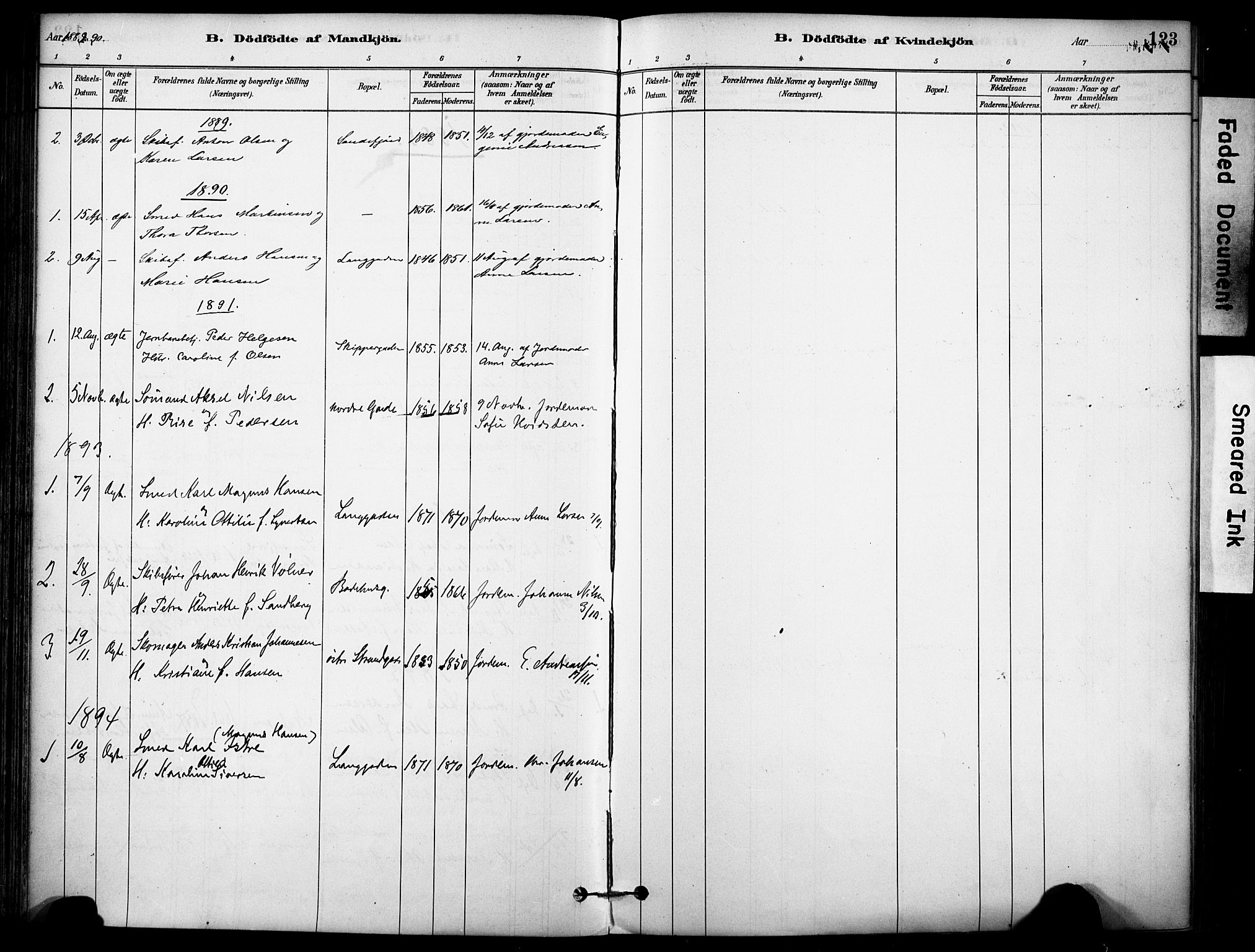 Sandefjord kirkebøker, AV/SAKO-A-315/F/Fa/L0002: Parish register (official) no. 2, 1880-1894, p. 123