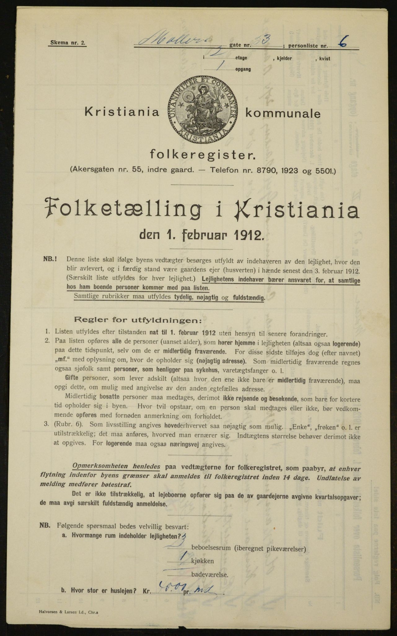 OBA, Municipal Census 1912 for Kristiania, 1912, p. 69580