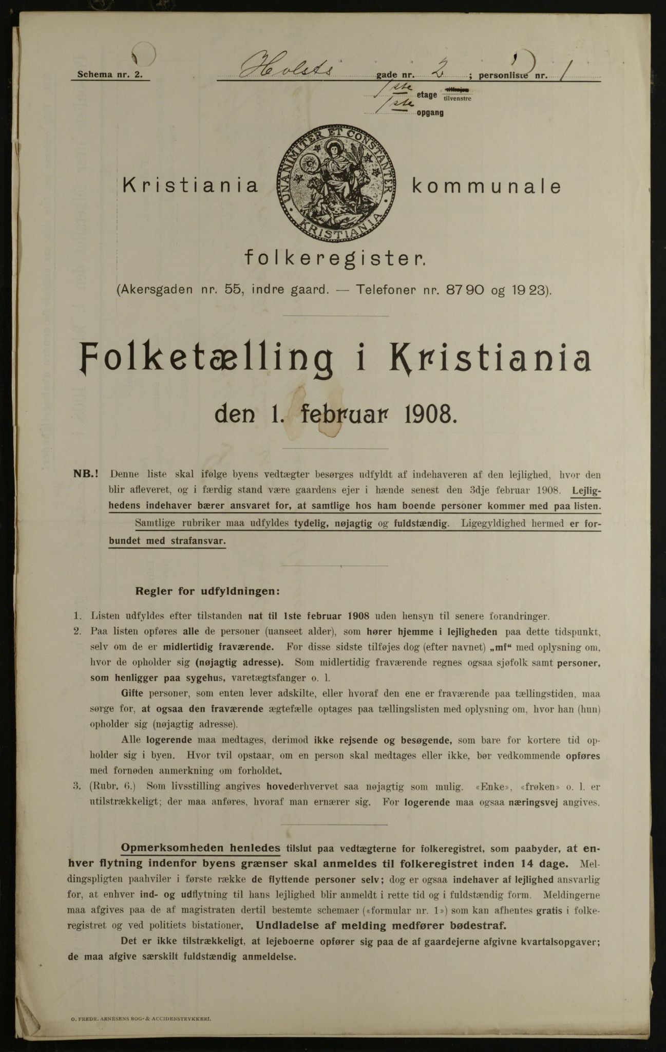 OBA, Municipal Census 1908 for Kristiania, 1908, p. 36848