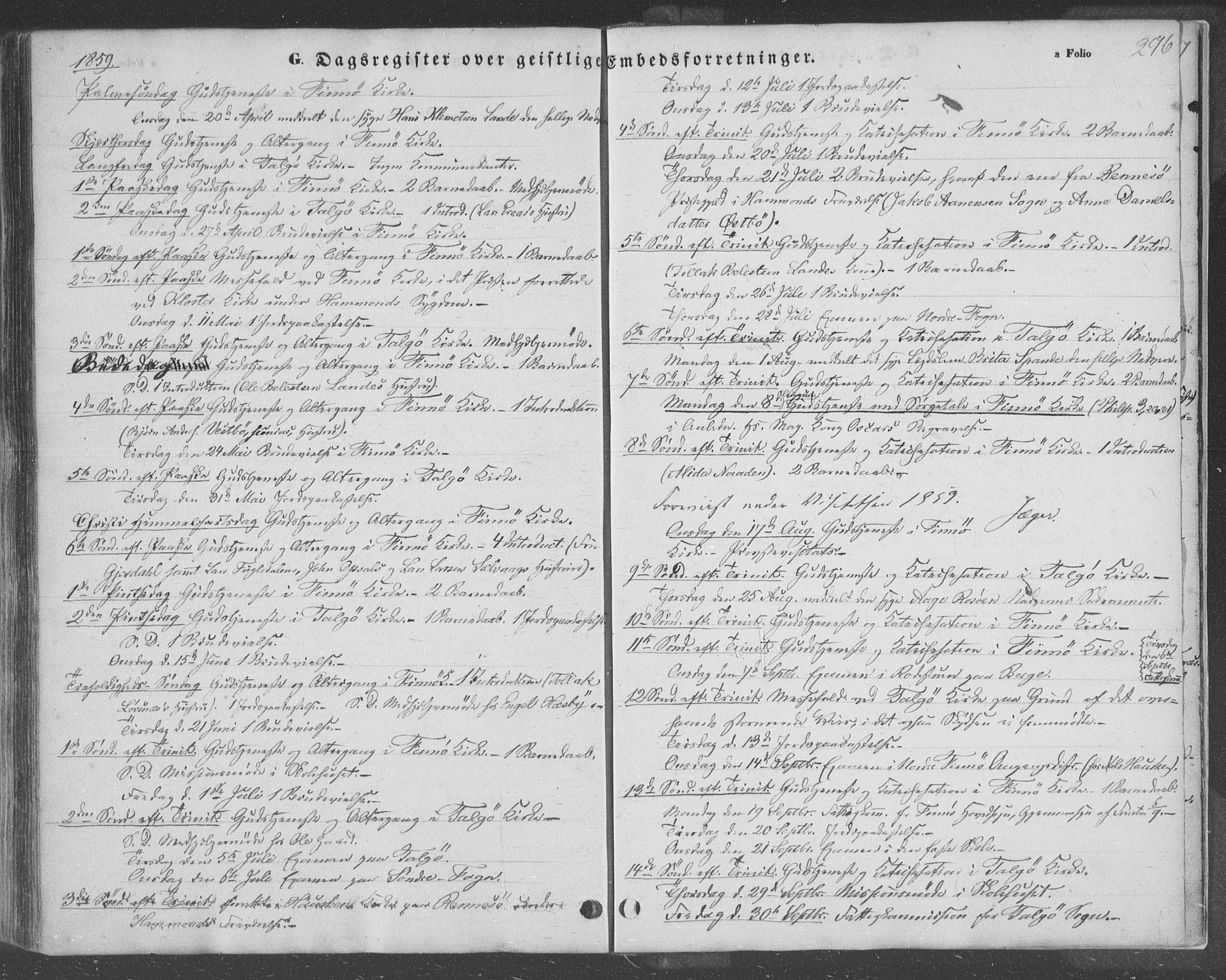 Finnøy sokneprestkontor, AV/SAST-A-101825/H/Ha/Haa/L0007: Parish register (official) no. A 7, 1847-1862, p. 276