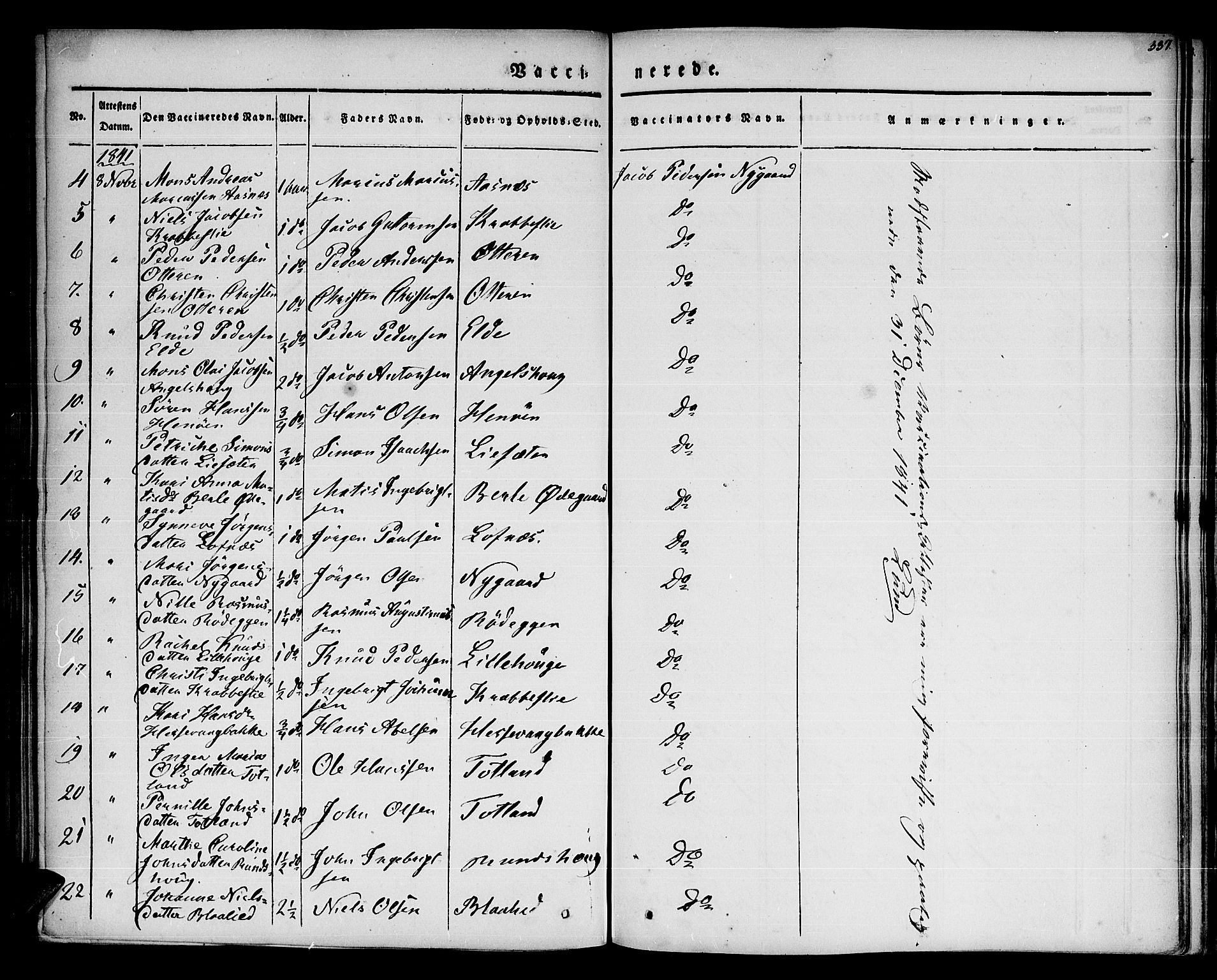 Davik sokneprestembete, SAB/A-79701/H/Haa/Haaa/L0004: Parish register (official) no. A 4, 1830-1849, p. 337