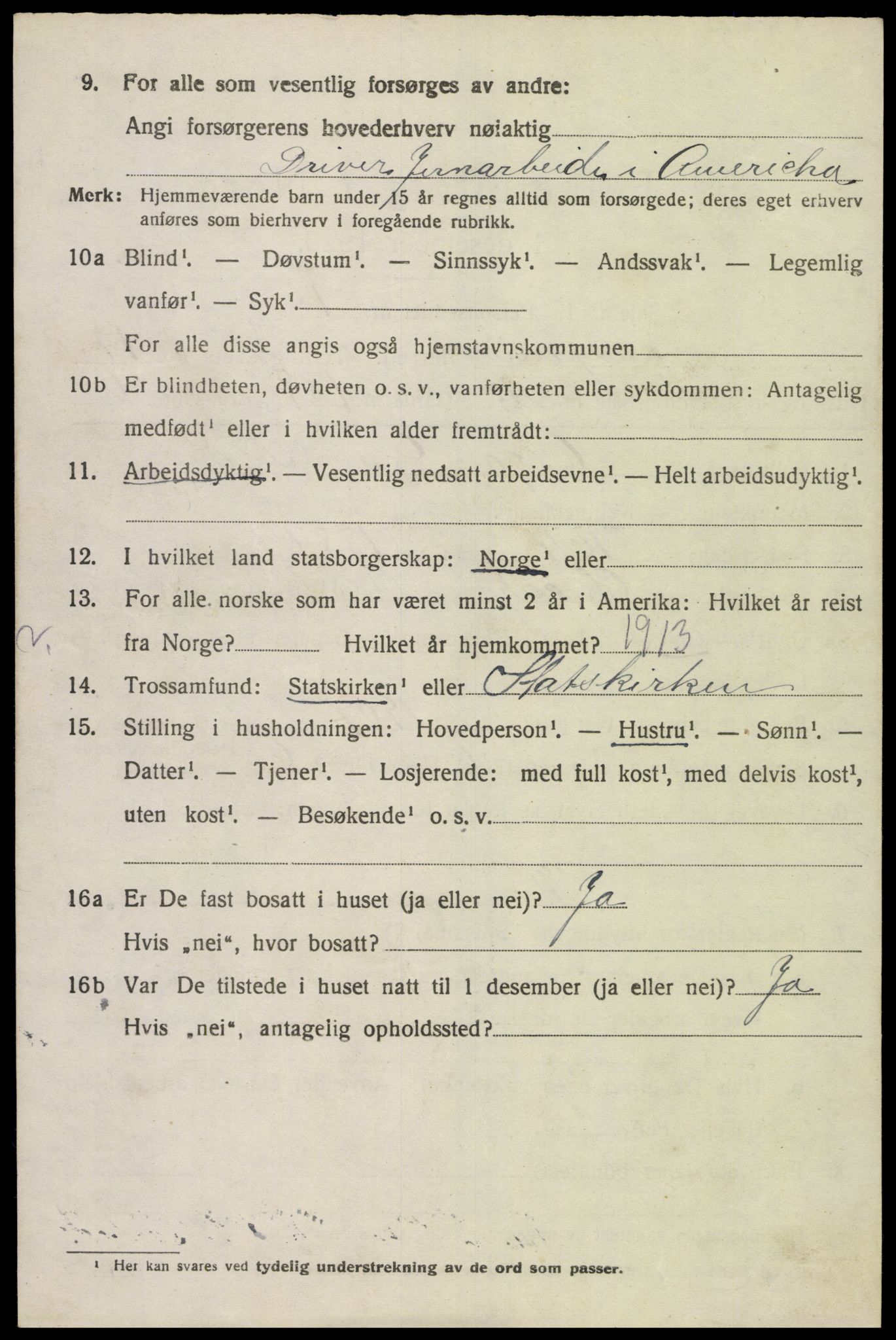 SAK, 1920 census for Spangereid, 1920, p. 3812