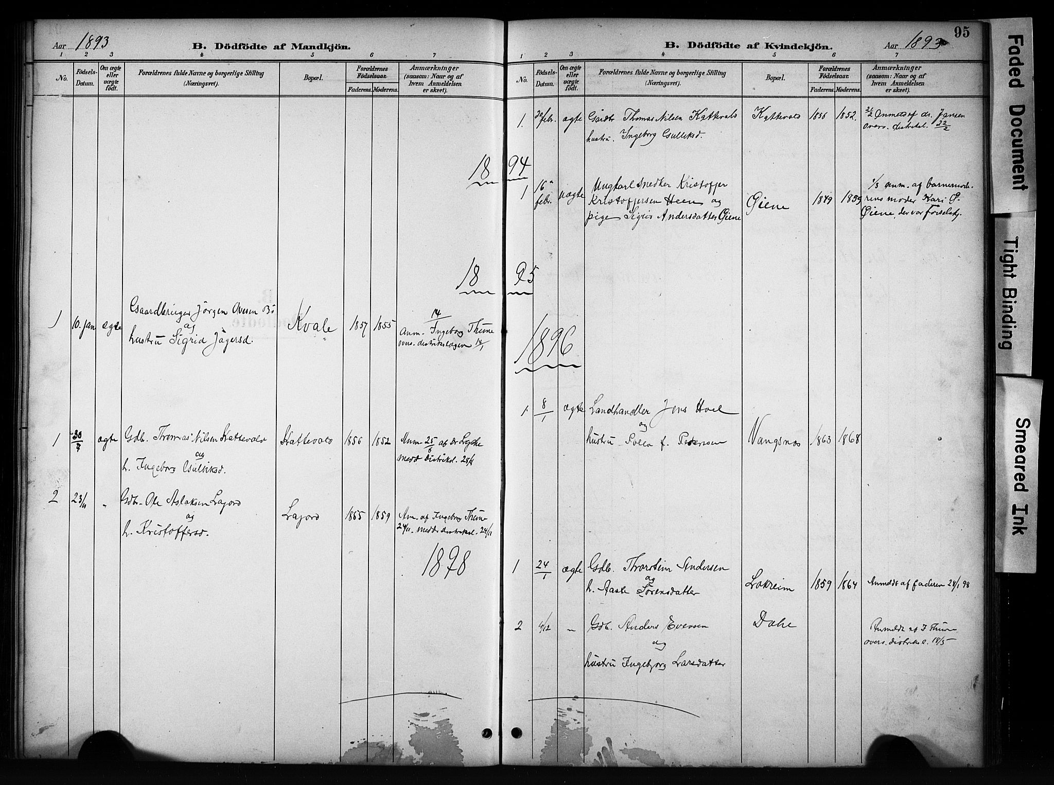 Vang prestekontor, Valdres, SAH/PREST-140/H/Hb/L0006: Parish register (copy) no. 6, 1893-1918, p. 95