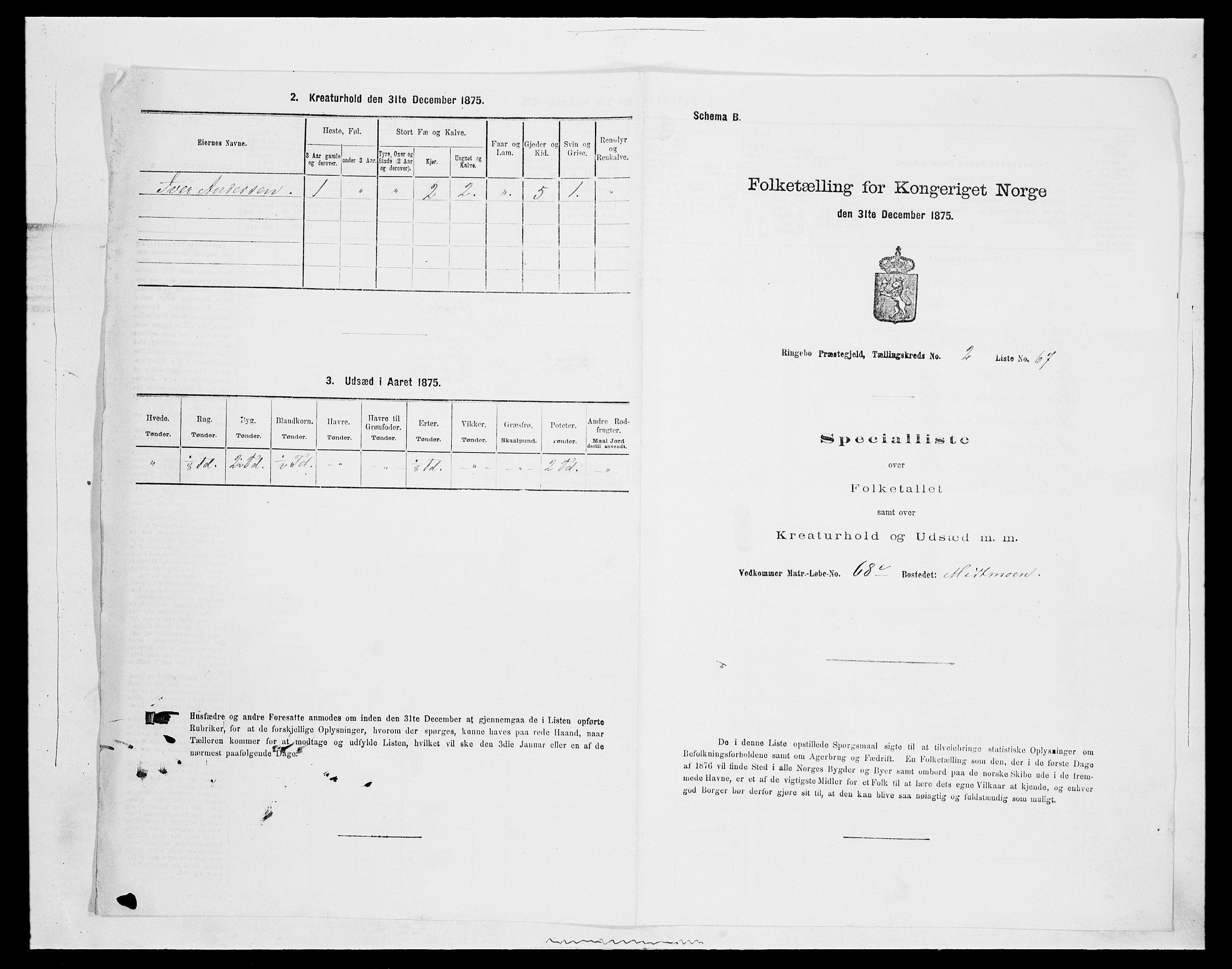 SAH, 1875 census for 0520P Ringebu, 1875, p. 389