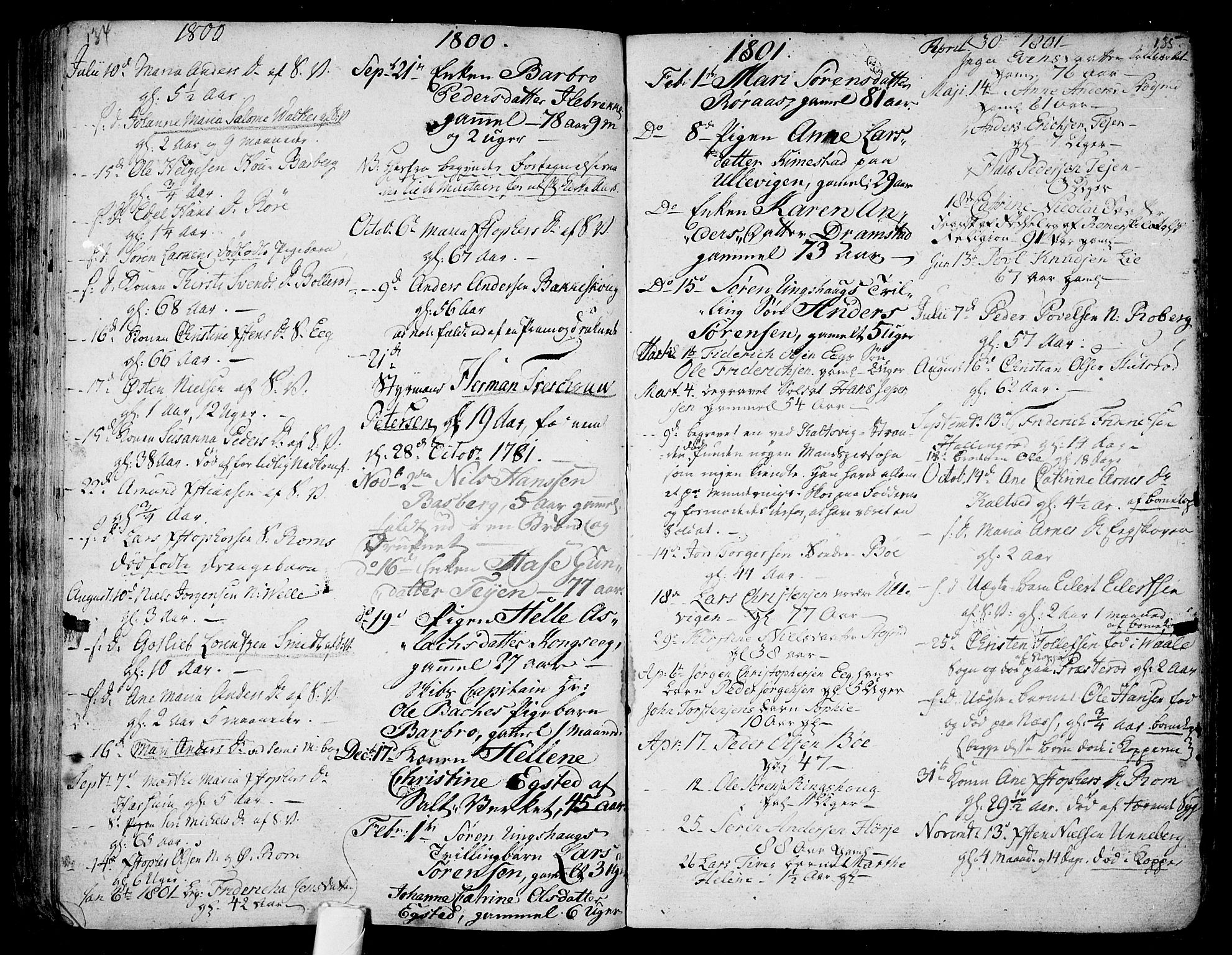 Sem kirkebøker, SAKO/A-5/F/Fb/L0003: Parish register (official) no. II 3, 1792-1814, p. 134-135