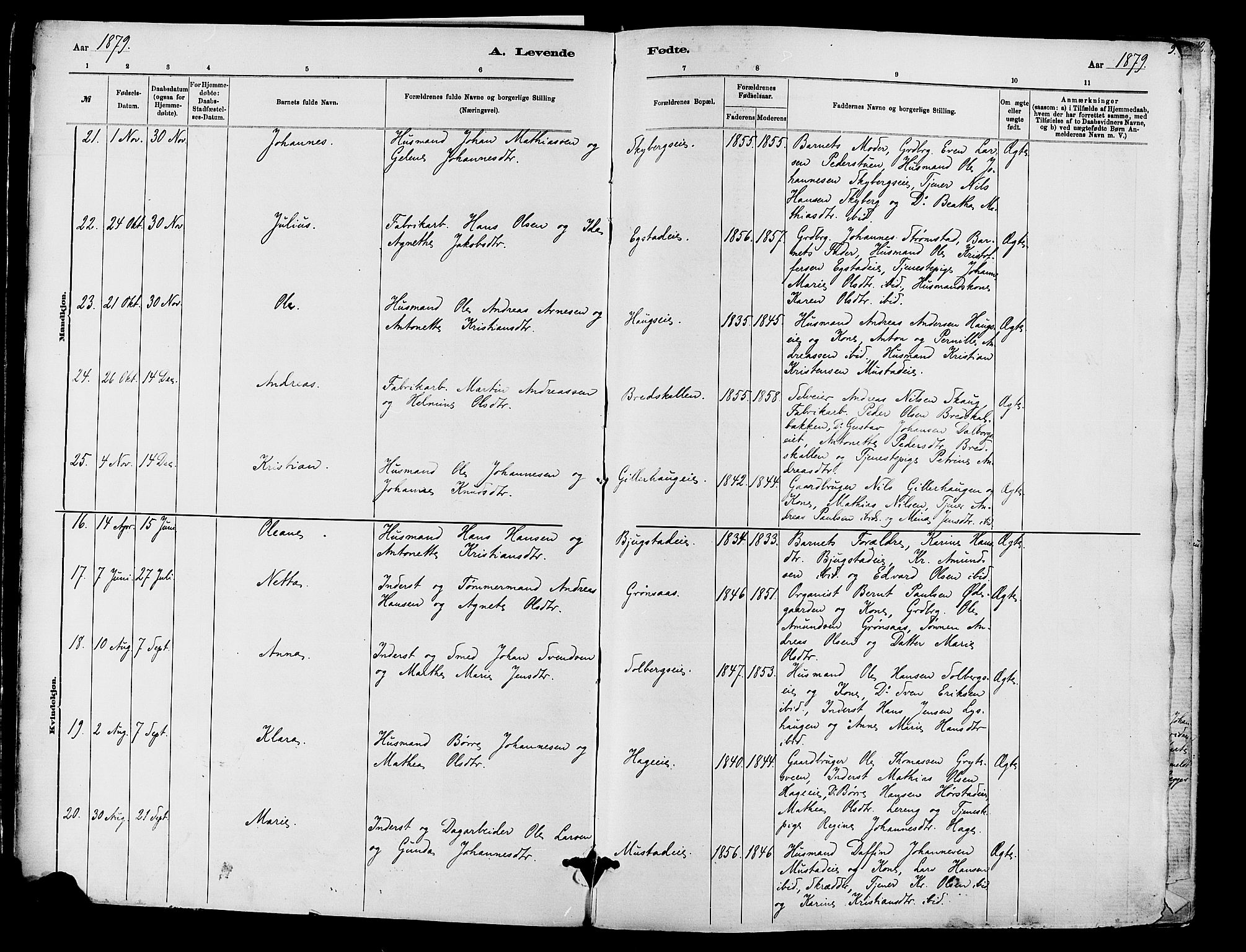 Vardal prestekontor, SAH/PREST-100/H/Ha/Haa/L0010: Parish register (official) no. 10, 1878-1893, p. 9