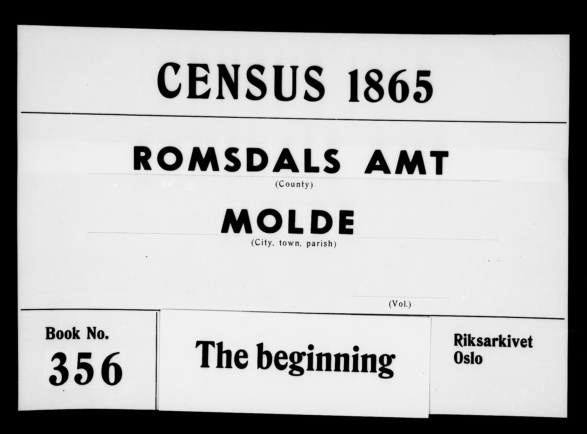 RA, 1865 census for Molde, 1865, p. 1