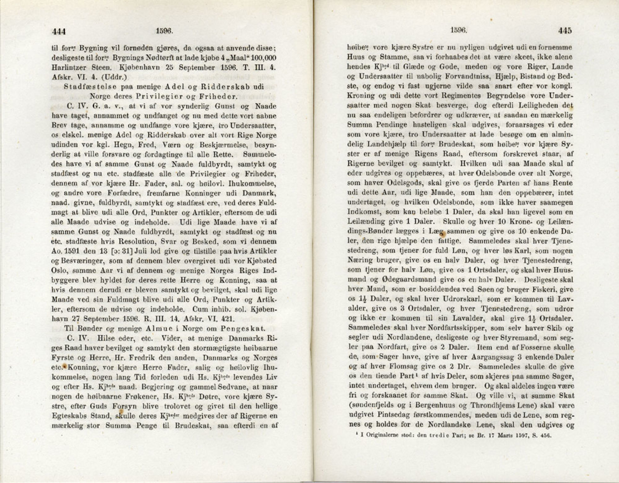 Publikasjoner utgitt av Det Norske Historiske Kildeskriftfond, PUBL/-/-/-: Norske Rigs-Registranter, bind 3, 1588-1602, p. 444-445