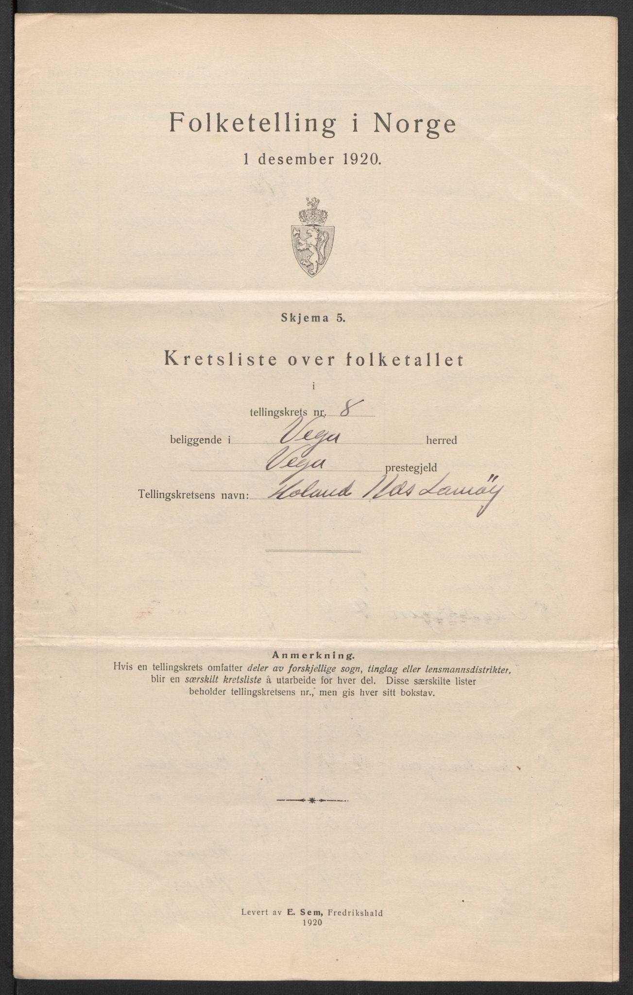 SAT, 1920 census for Vega, 1920, p. 27