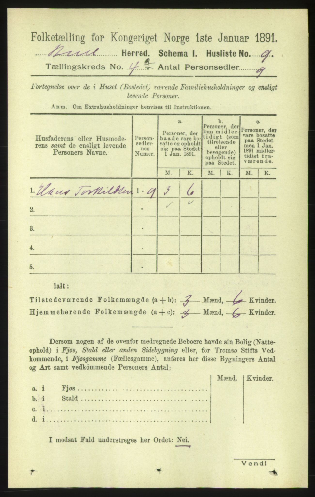 RA, 1891 census for 1549 Bud, 1891, p. 2072