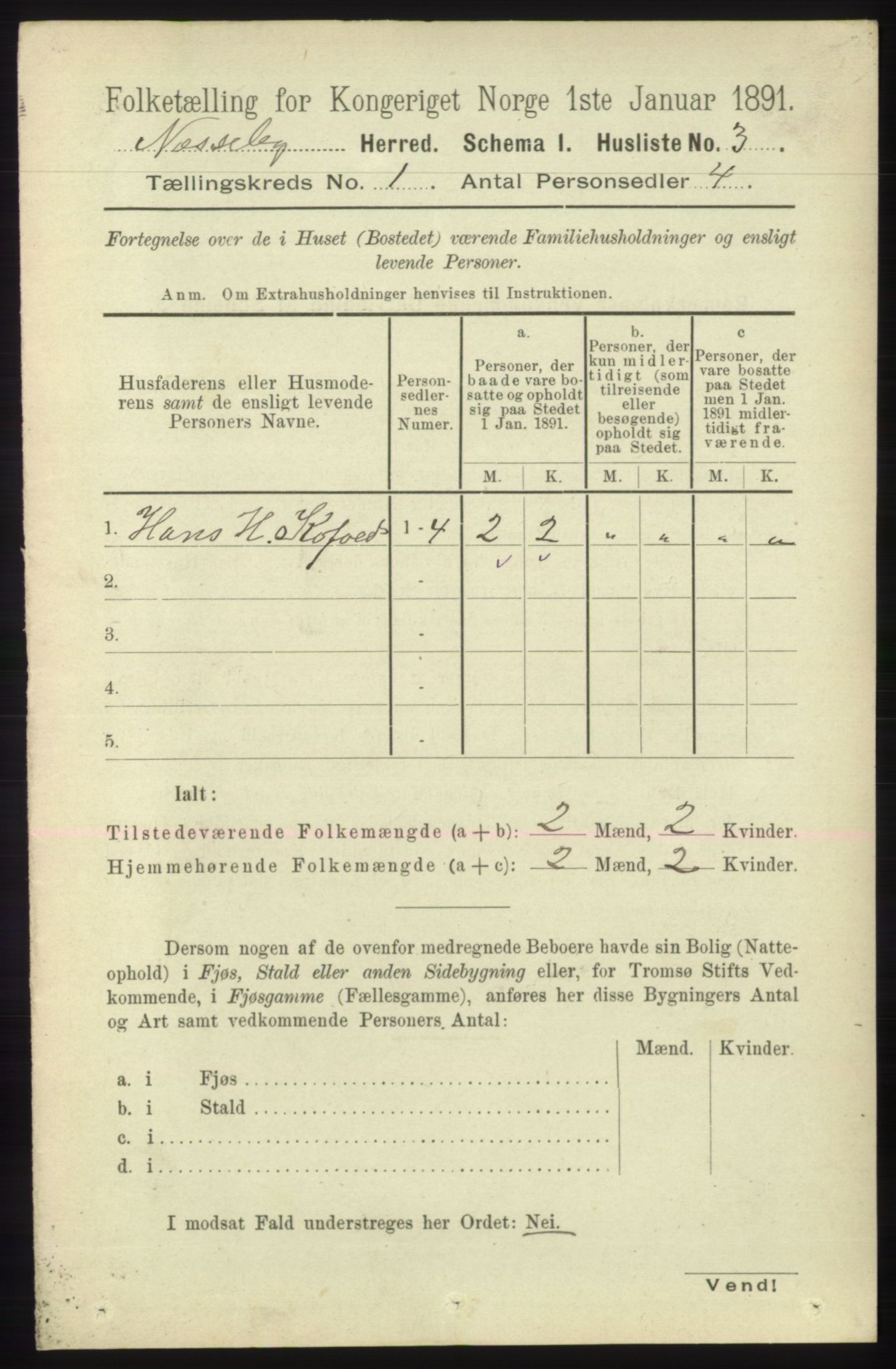 RA, 1891 census for 2027 Nesseby, 1891, p. 18