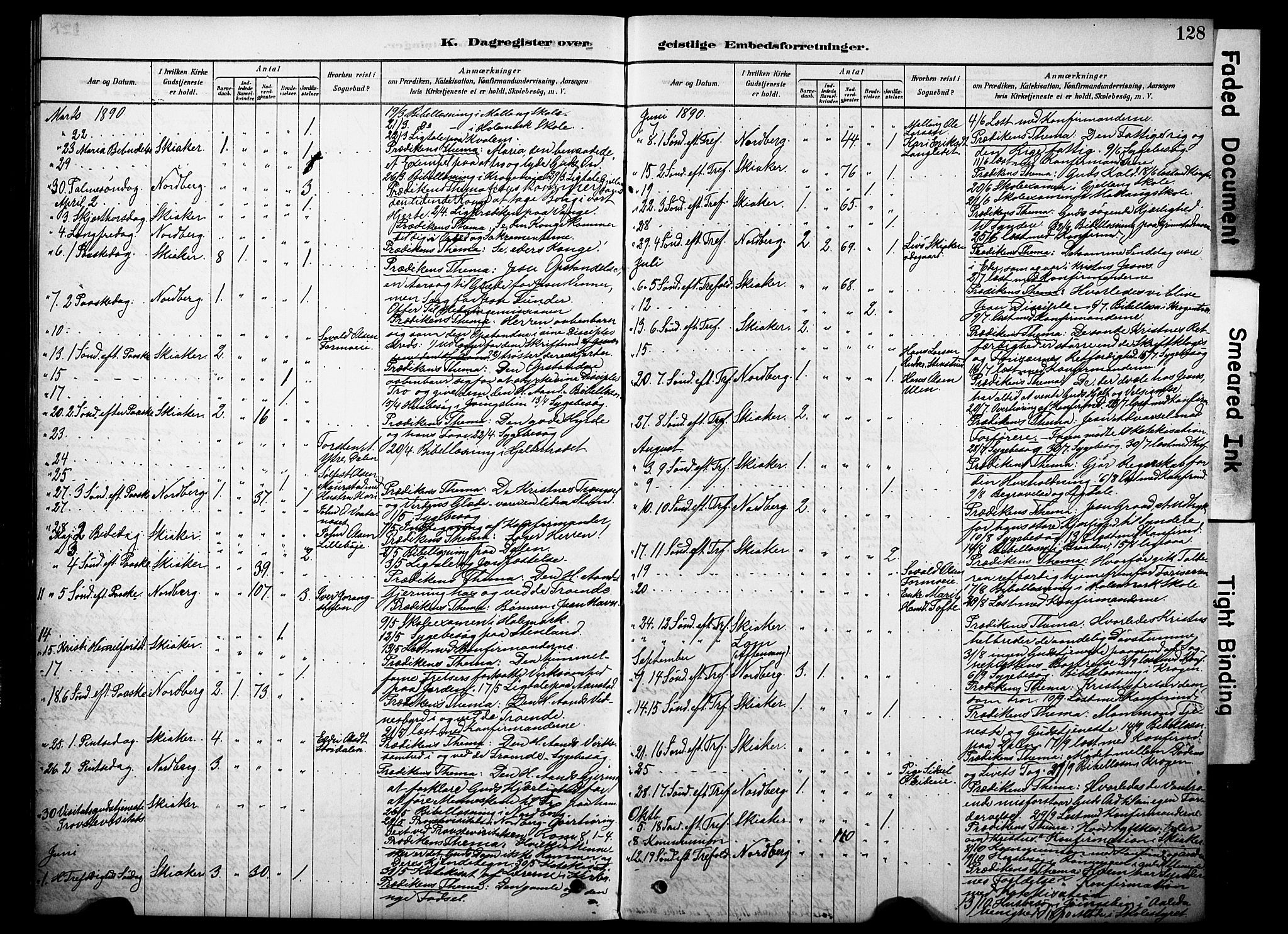 Skjåk prestekontor, SAH/PREST-072/H/Ha/Haa/L0002: Parish register (official) no. 2, 1878-1907, p. 128