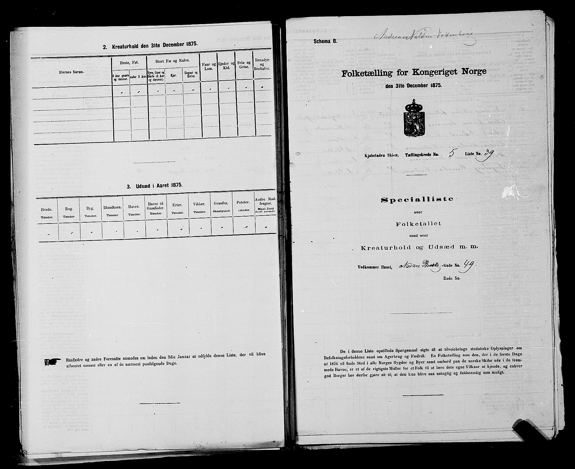 SAKO, 1875 census for 0806P Skien, 1875, p. 931