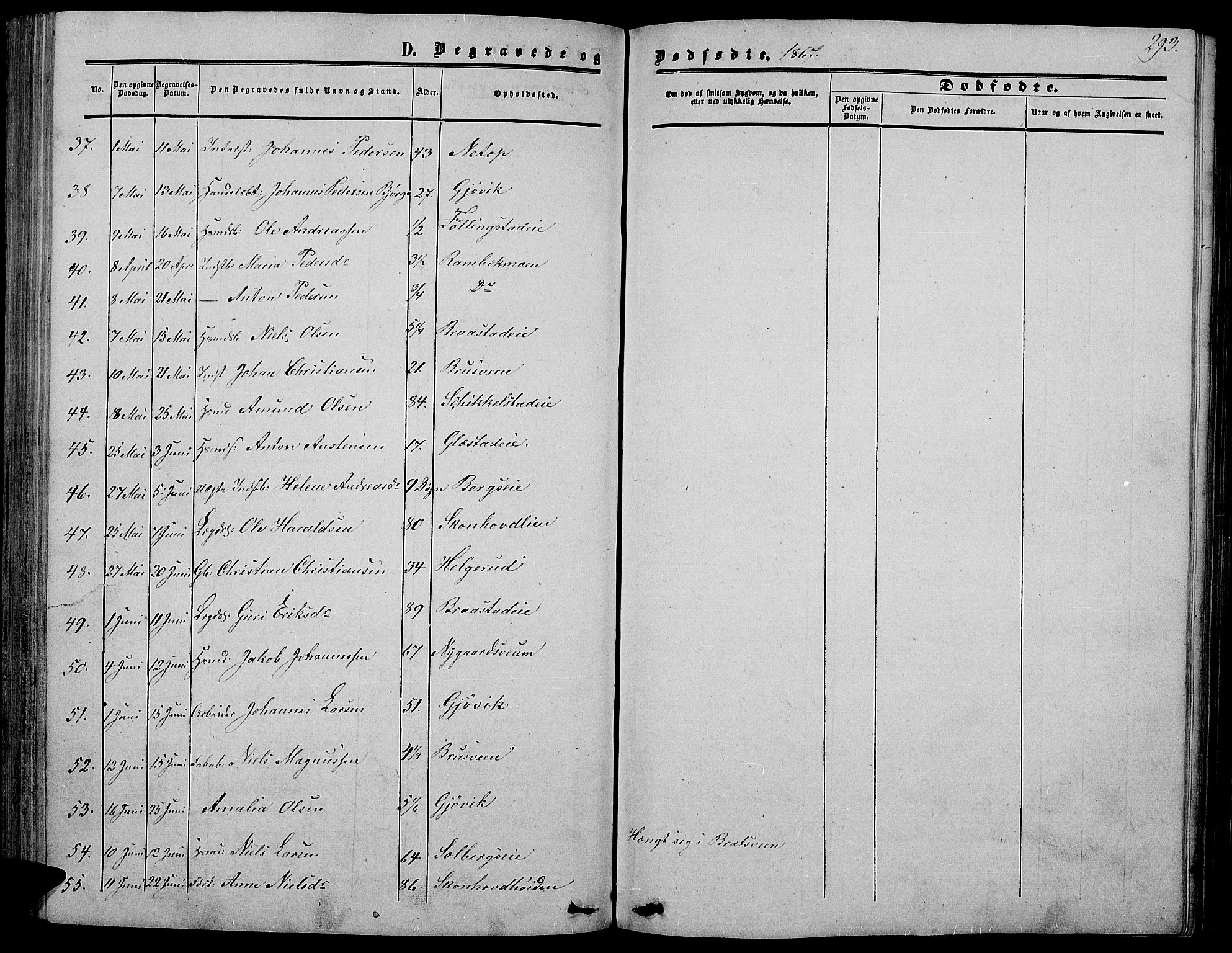 Vardal prestekontor, SAH/PREST-100/H/Ha/Hab/L0005: Parish register (copy) no. 5, 1854-1868, p. 293