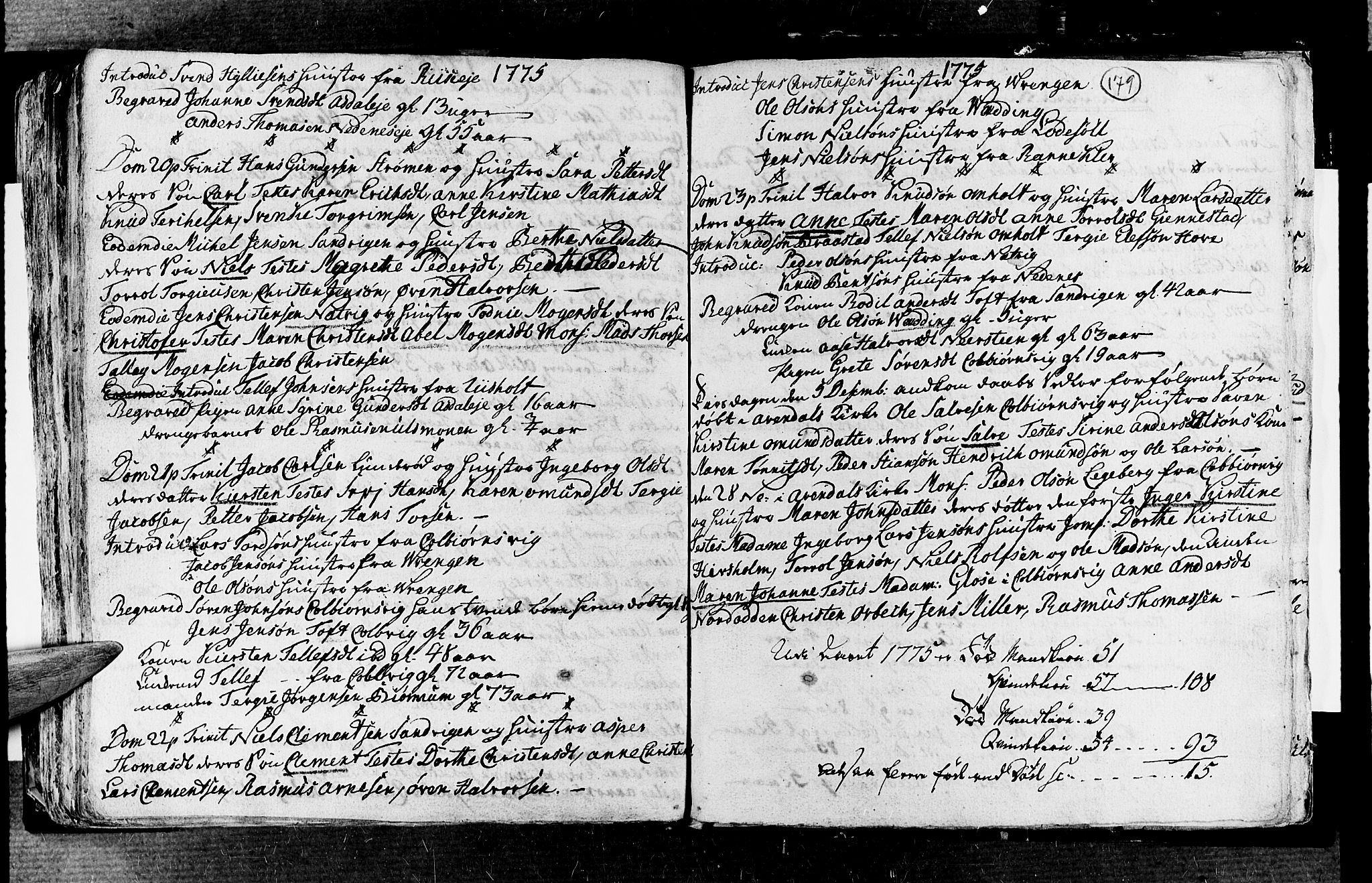 Øyestad sokneprestkontor, SAK/1111-0049/F/Fa/L0006: Parish register (official) no. A 6, 1758-1776, p. 179