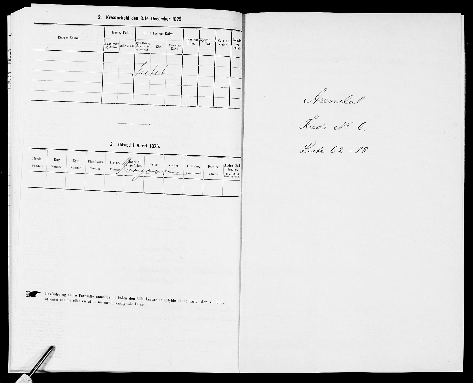 SAK, 1875 census for 0903P Arendal, 1875, p. 152