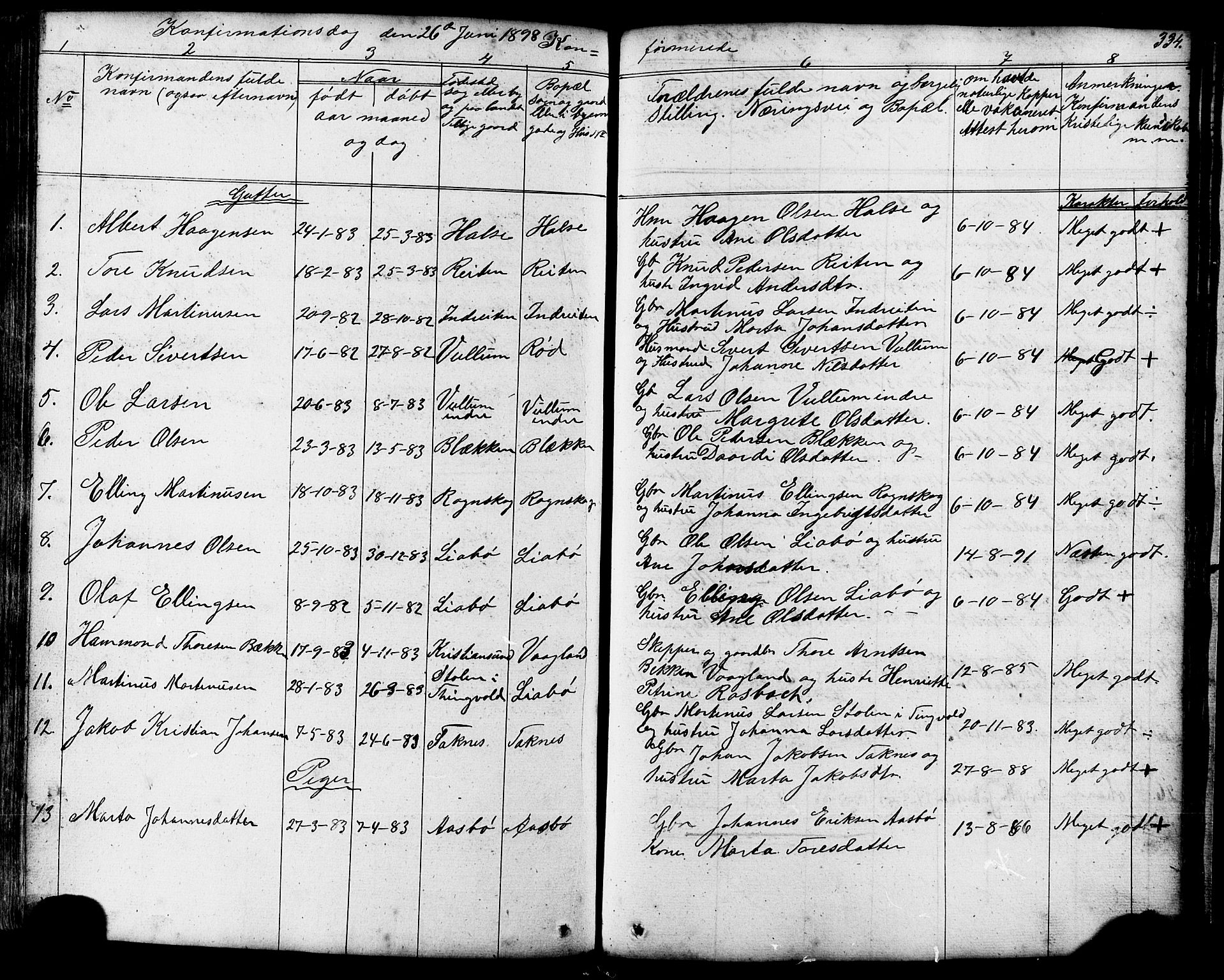 Ministerialprotokoller, klokkerbøker og fødselsregistre - Møre og Romsdal, SAT/A-1454/576/L0890: Parish register (copy) no. 576C01, 1837-1908, p. 334