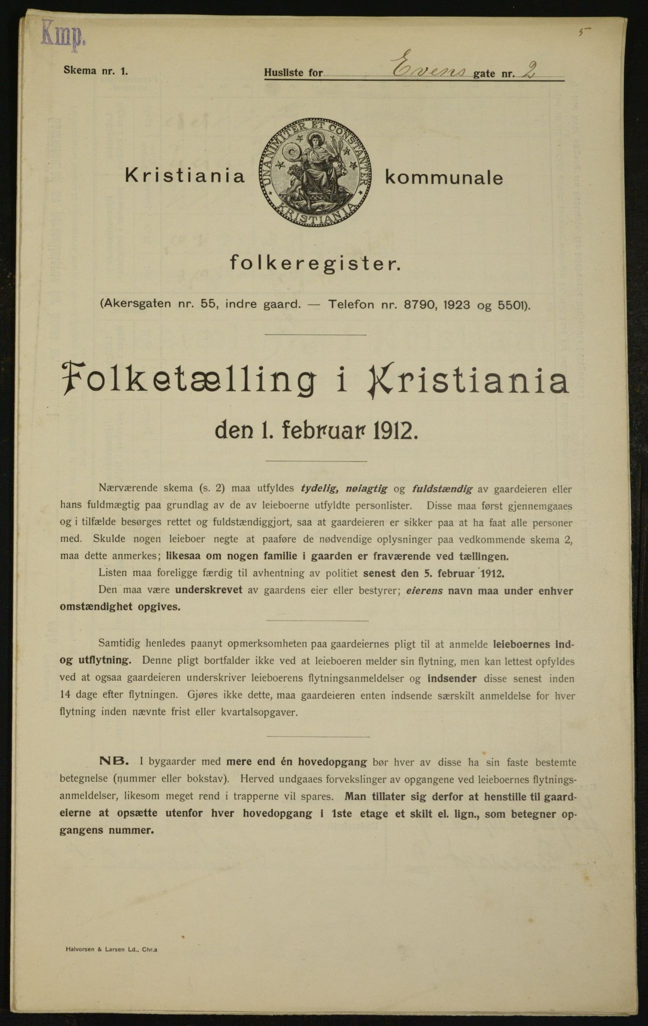 OBA, Municipal Census 1912 for Kristiania, 1912, p. 22830