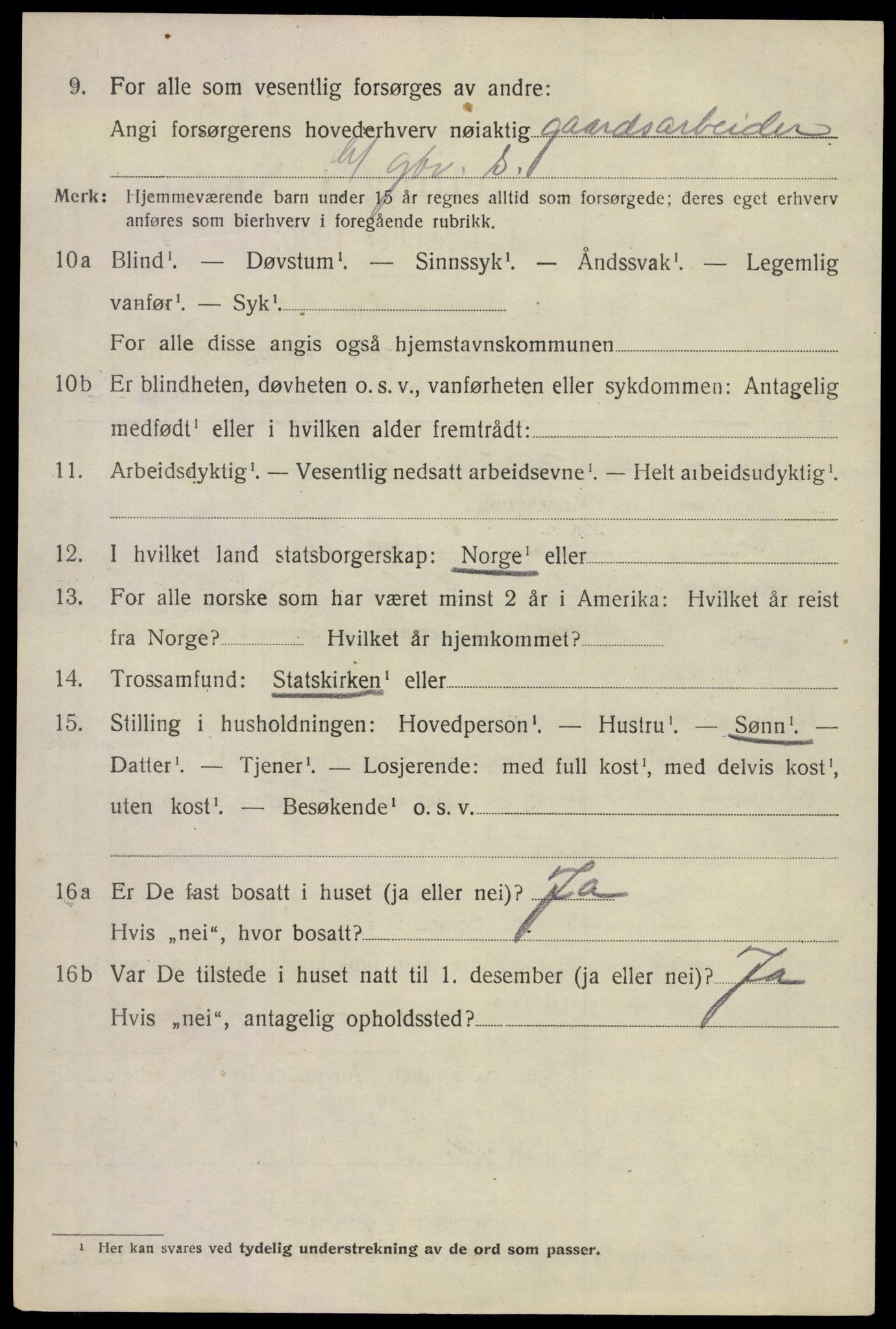 SAKO, 1920 census for Sande, 1920, p. 2227