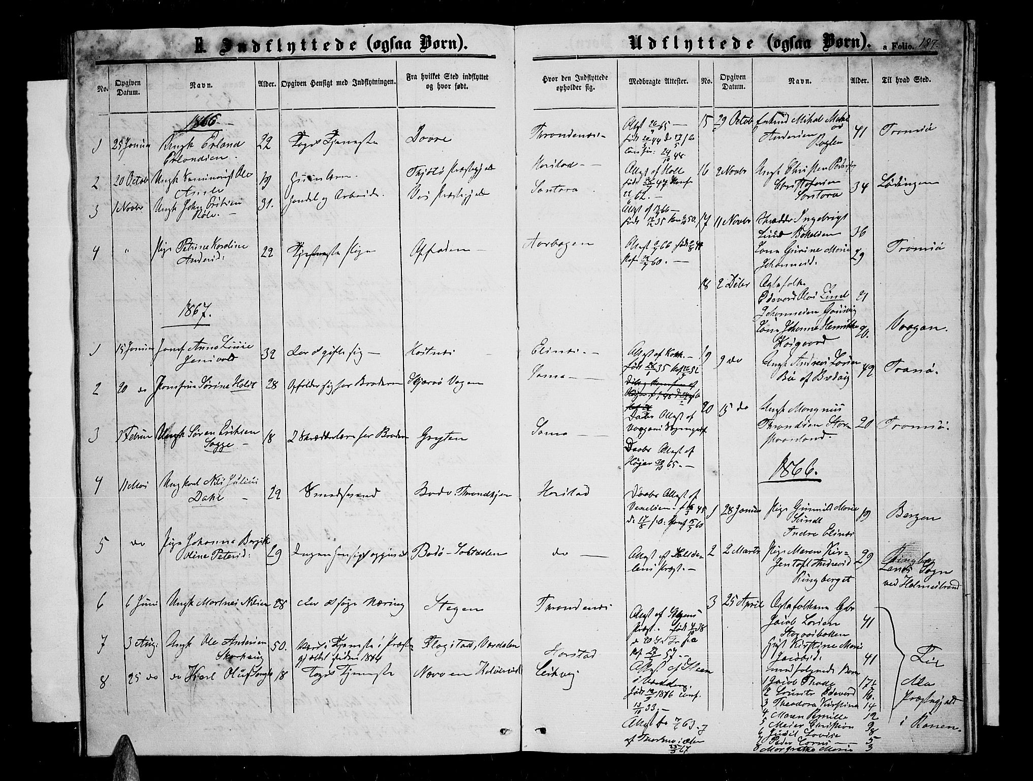 Trondenes sokneprestkontor, SATØ/S-1319/H/Hb/L0008klokker: Parish register (copy) no. 8, 1863-1869, p. 187