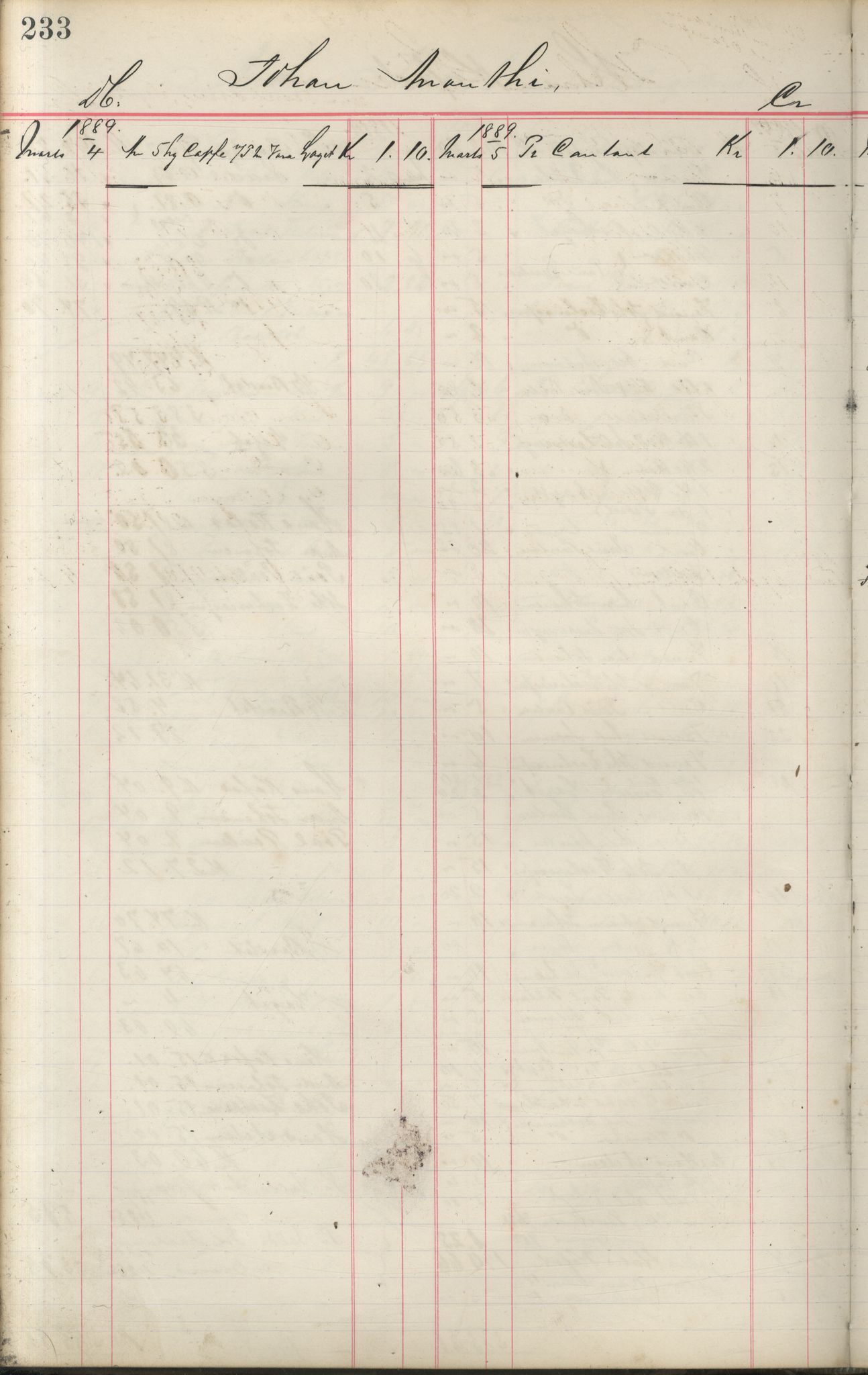Brodtkorb handel A/S, VAMU/A-0001/F/Fa/L0001/0002: Kompanibøker. Innensogns / Compagnibog for Indensogns Fiskere No 11, 1887-1889, p. 233