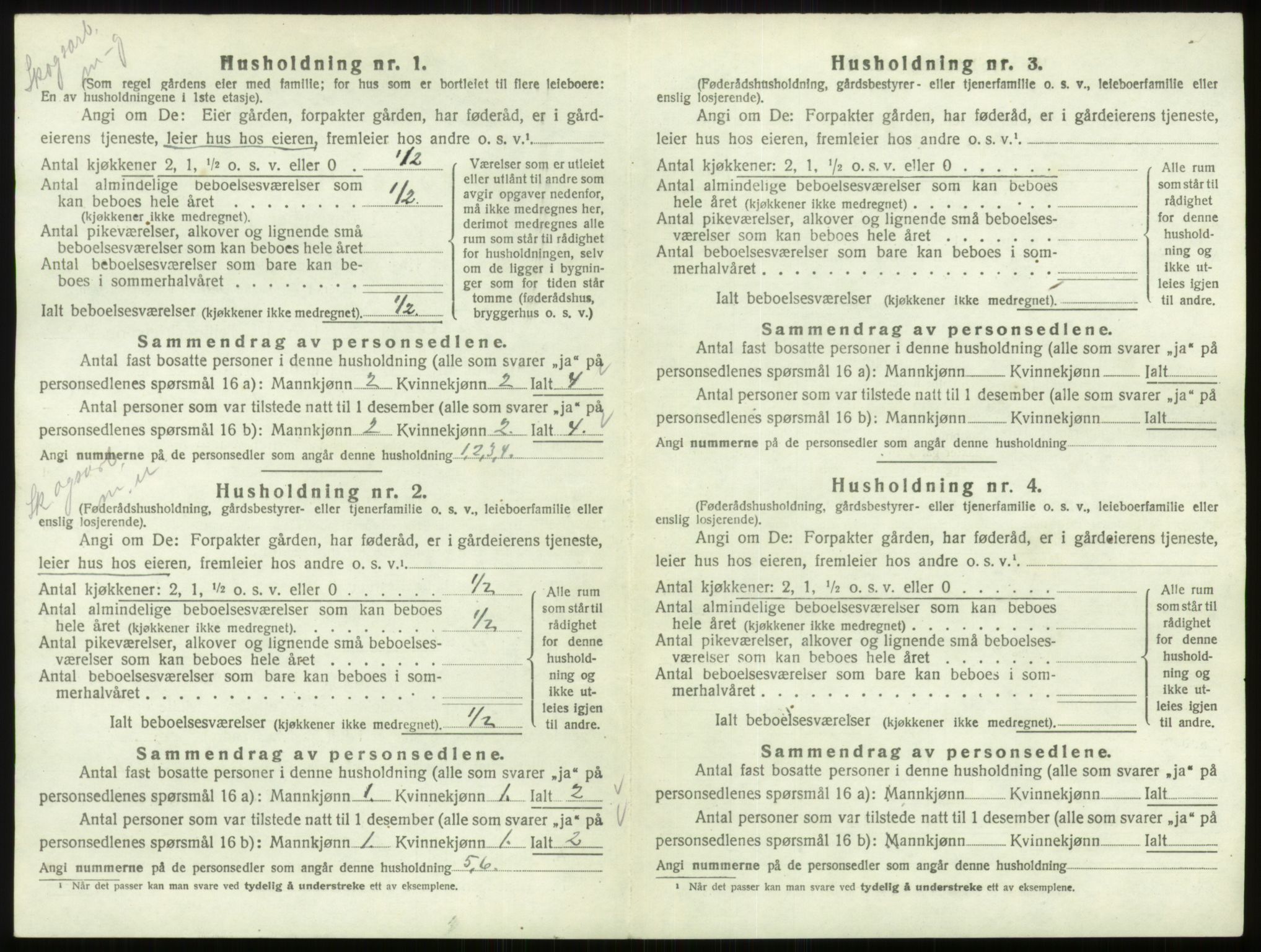 SAO, 1920 census for Varteig, 1920, p. 454