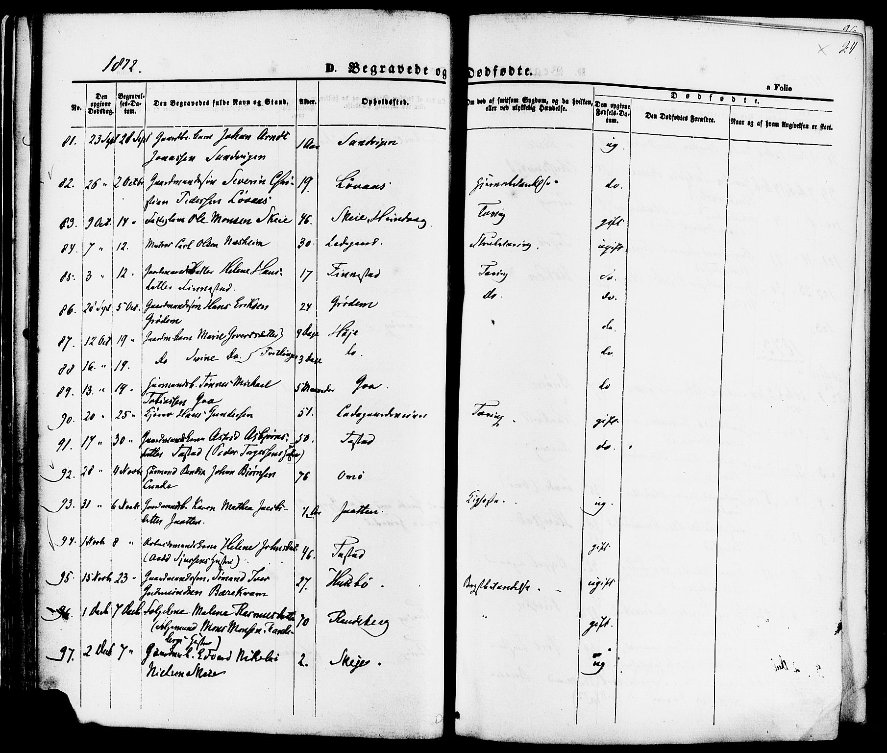 Hetland sokneprestkontor, AV/SAST-A-101826/30/30BA/L0006: Parish register (official) no. A 6, 1869-1884, p. 24