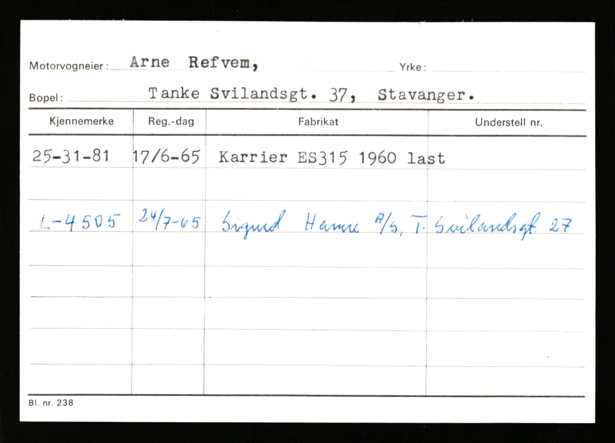 Stavanger trafikkstasjon, AV/SAST-A-101942/0/G/L0011: Registreringsnummer: 240000 - 363477, 1930-1971, p. 501