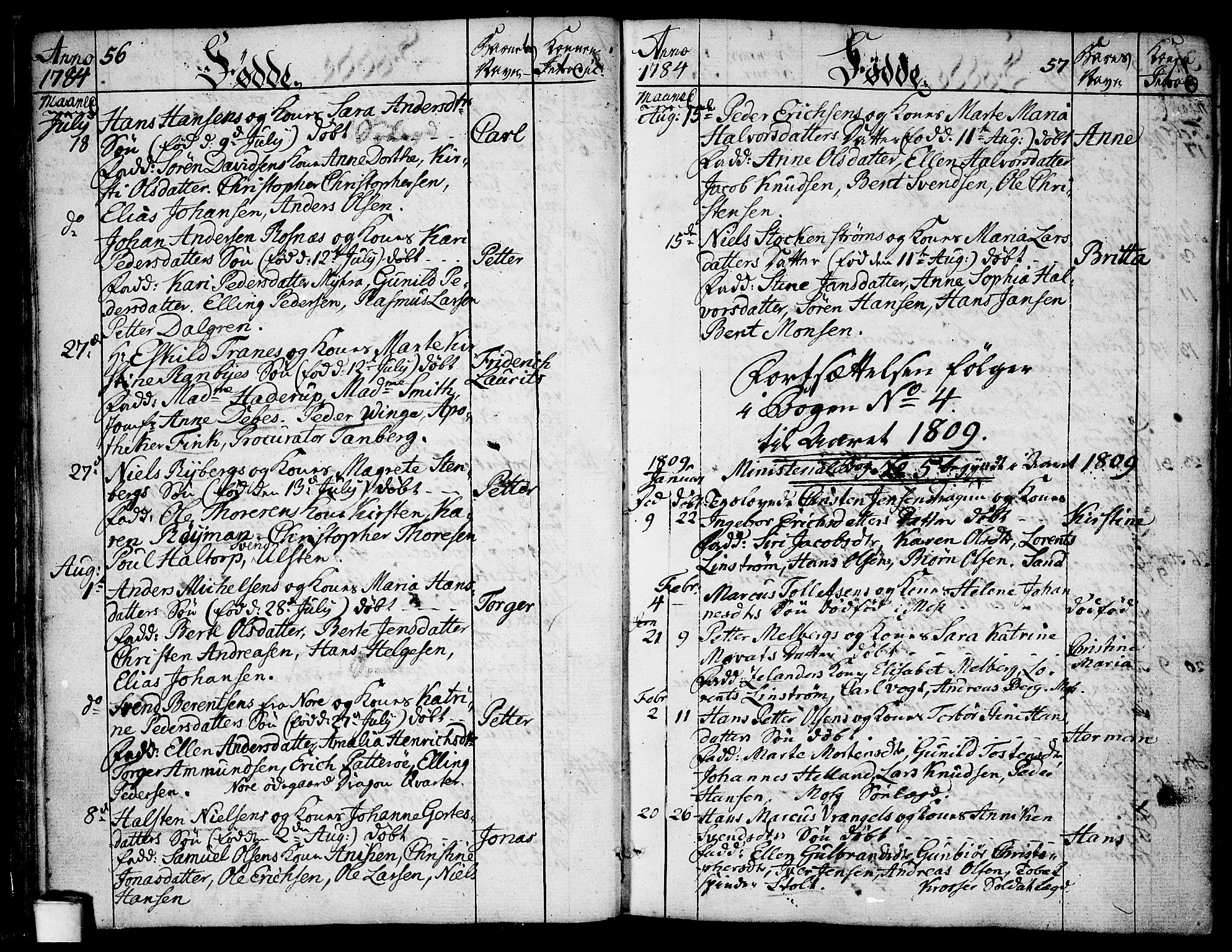 Moss prestekontor Kirkebøker, SAO/A-2003/F/Fa/L0003: Parish register (official) no. I 3, 1779-1814, p. 56-57