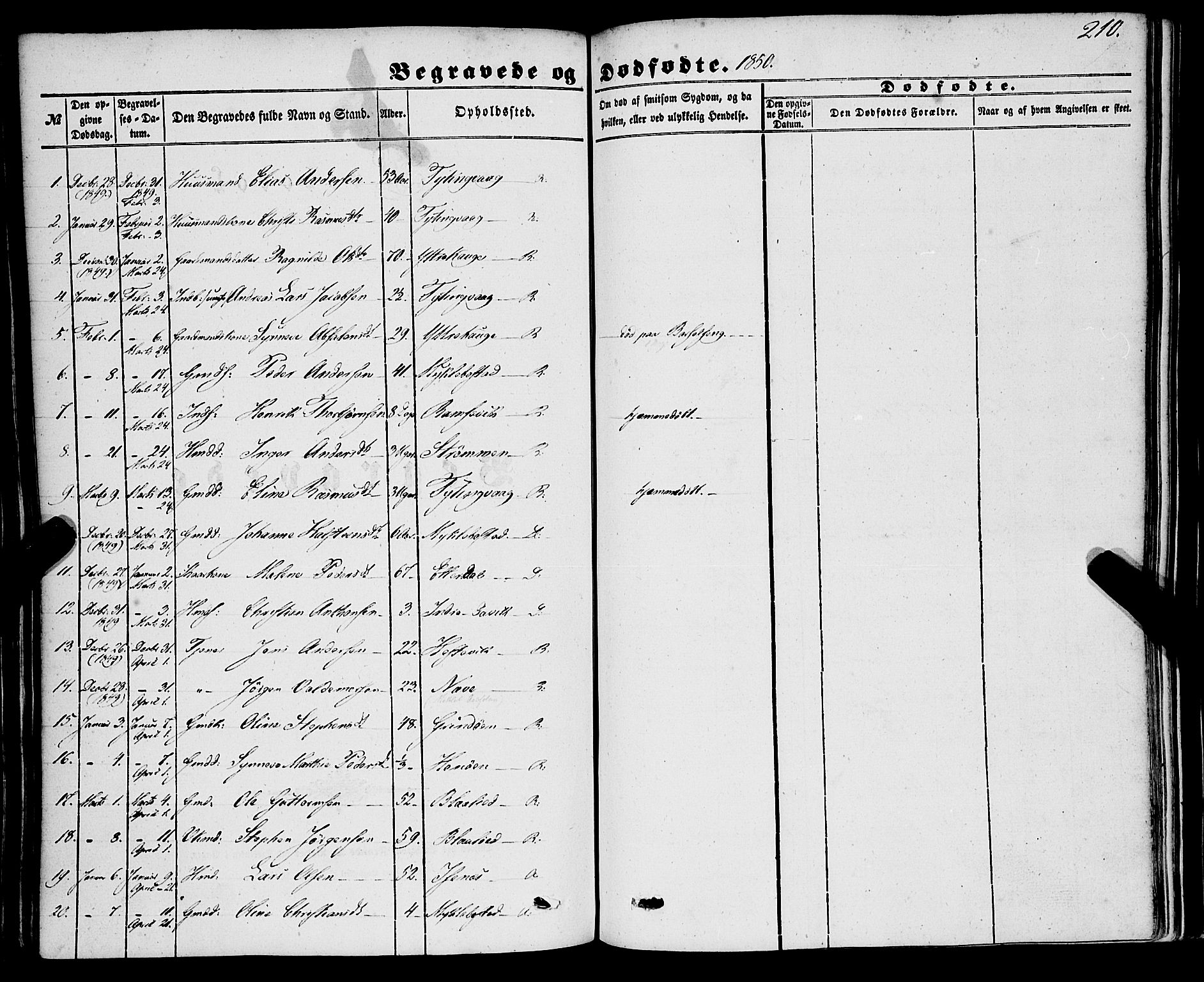 Davik sokneprestembete, SAB/A-79701/H/Haa/Haaa/L0005: Parish register (official) no. A 5, 1850-1866, p. 210