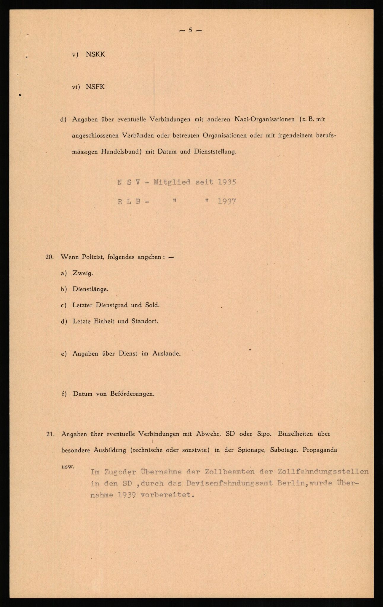 Forsvaret, Forsvarets overkommando II, AV/RA-RAFA-3915/D/Db/L0018: CI Questionaires. Tyske okkupasjonsstyrker i Norge. Tyskere., 1945-1946, p. 342