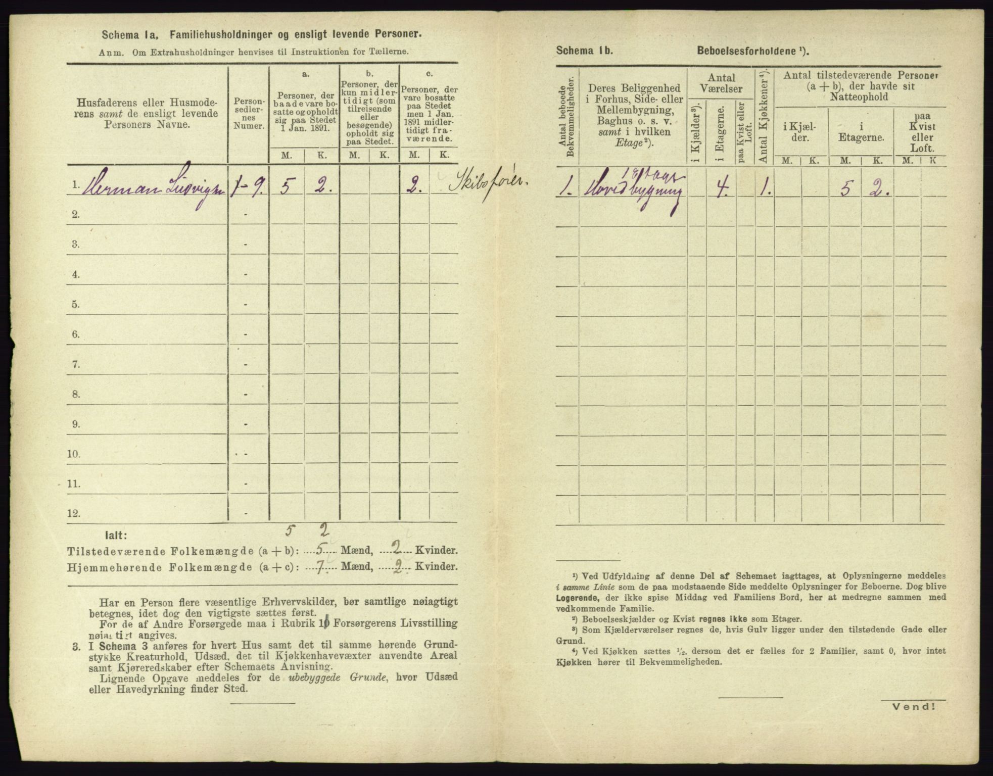 RA, 1891 census for 0703 Horten, 1891, p. 462