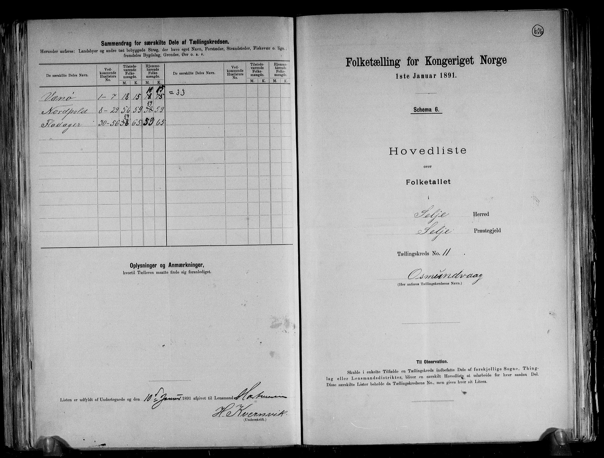 RA, 1891 census for 1441 Selje, 1891, p. 24