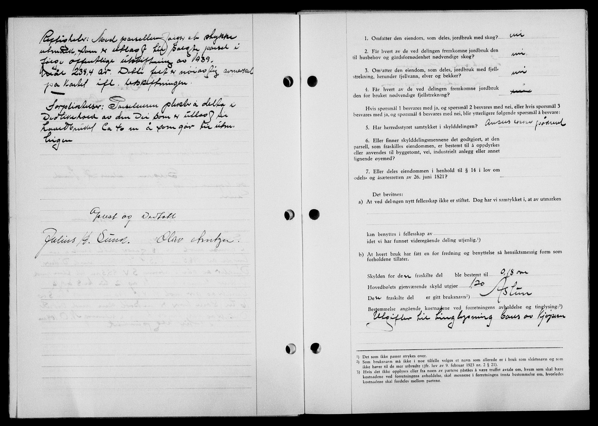 Lofoten sorenskriveri, SAT/A-0017/1/2/2C/L0014a: Mortgage book no. 14a, 1946-1946, Diary no: : 1252/1946