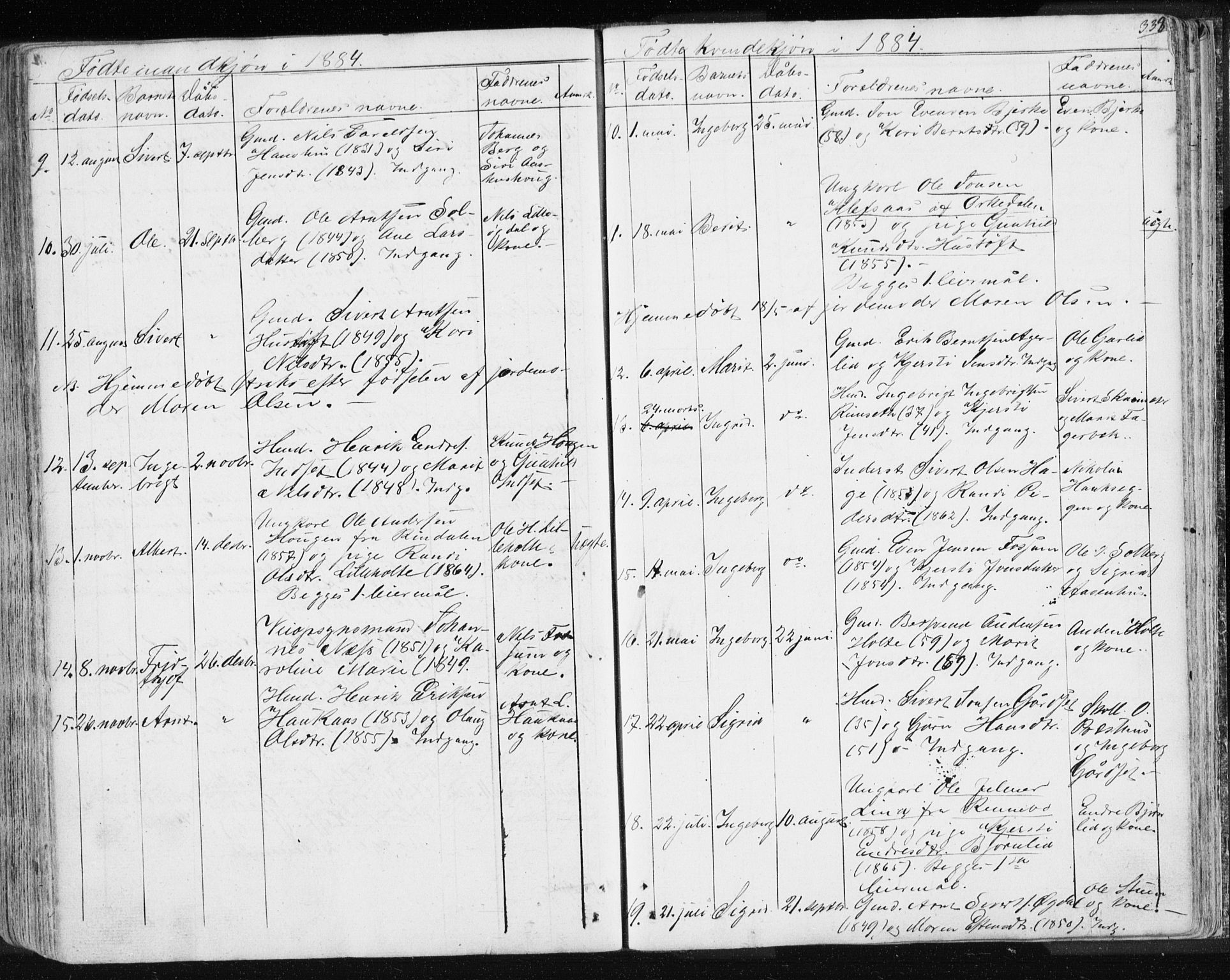 Ministerialprotokoller, klokkerbøker og fødselsregistre - Sør-Trøndelag, AV/SAT-A-1456/689/L1043: Parish register (copy) no. 689C02, 1816-1892, p. 333