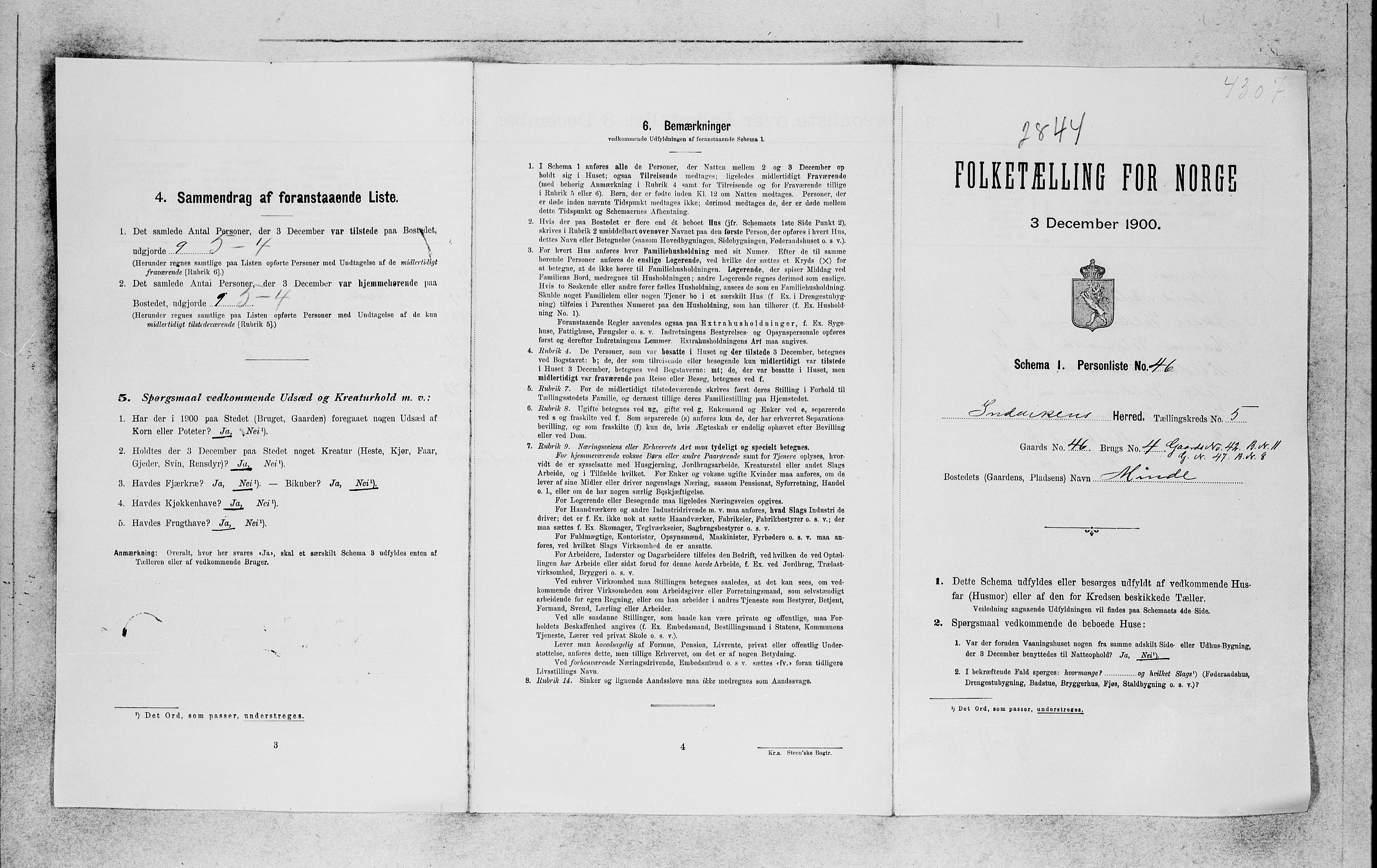 SAB, 1900 census for Innvik, 1900, p. 48