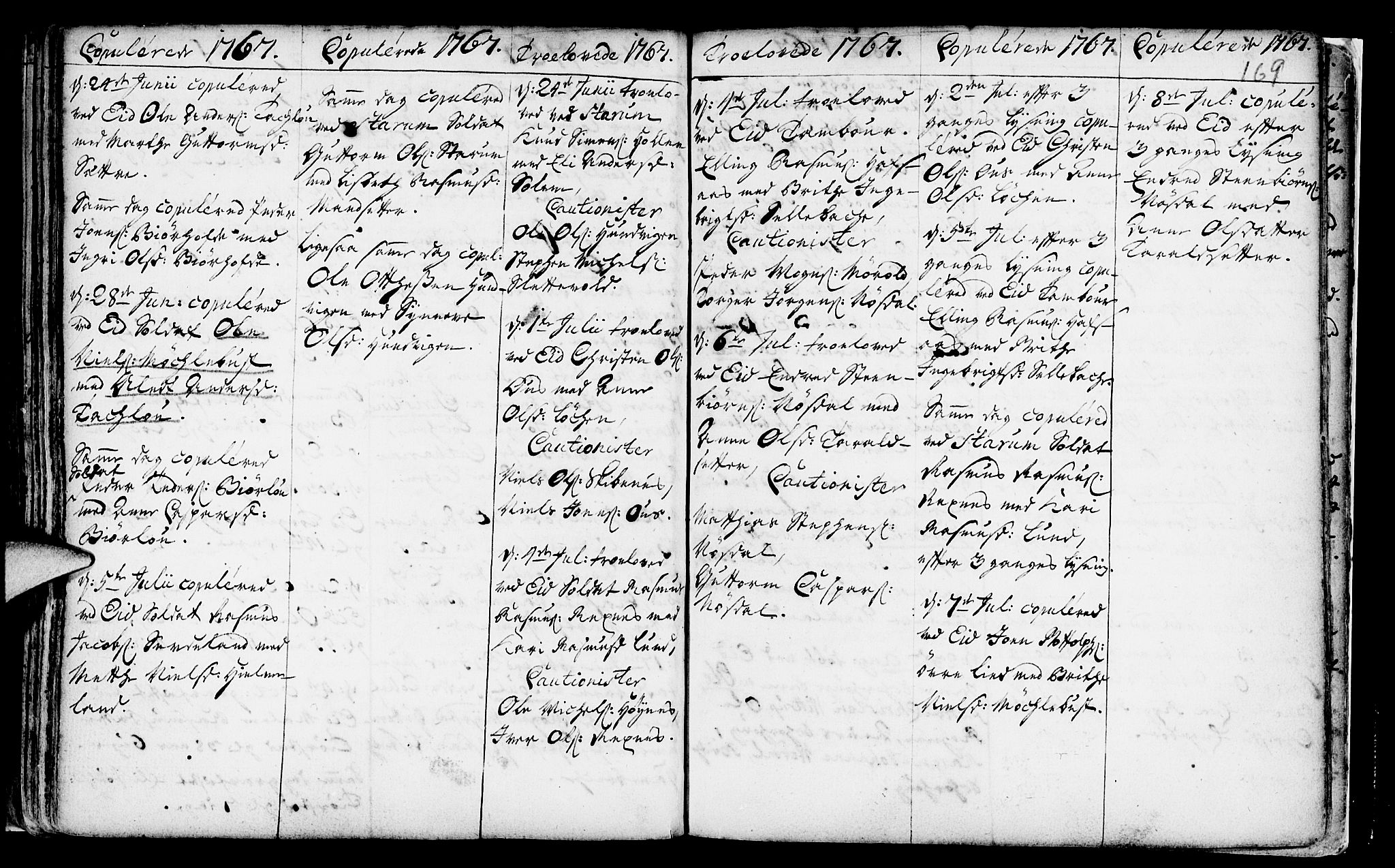 Eid sokneprestembete, AV/SAB-A-82301/H/Haa/Haaa/L0002: Parish register (official) no. A 2, 1741-1769, p. 169