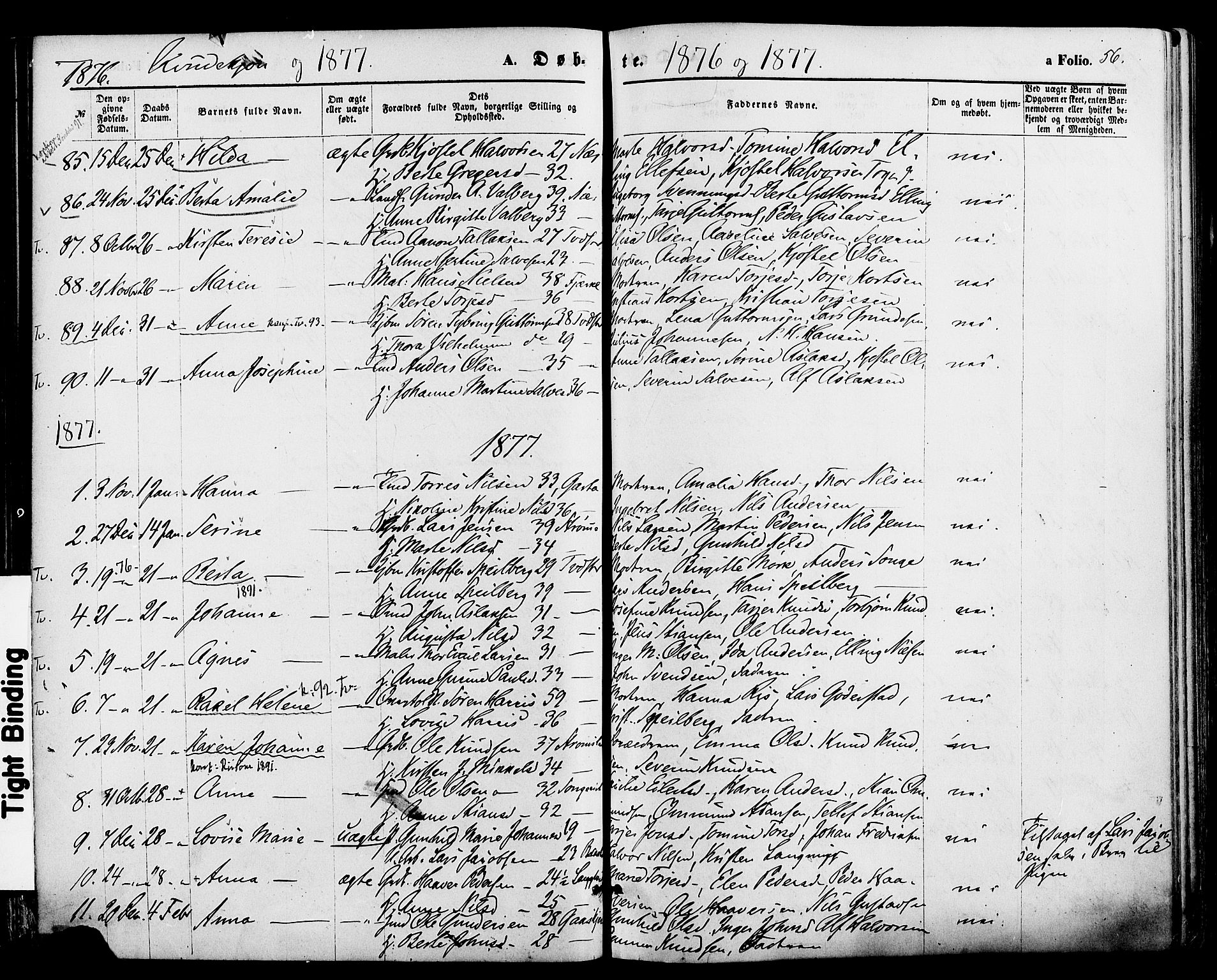 Holt sokneprestkontor, AV/SAK-1111-0021/F/Fa/L0010: Parish register (official) no. A 10, 1872-1885, p. 56