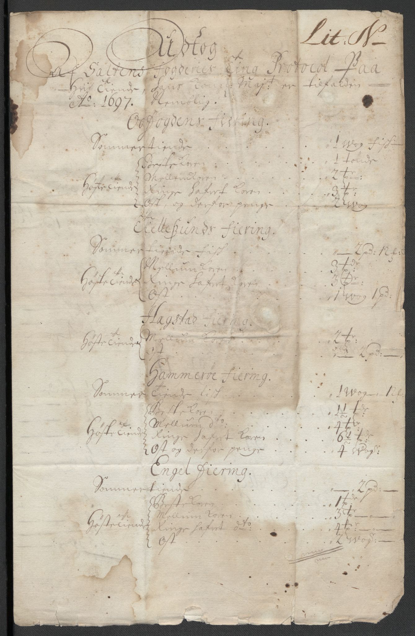 Rentekammeret inntil 1814, Reviderte regnskaper, Fogderegnskap, RA/EA-4092/R66/L4579: Fogderegnskap Salten, 1697-1700, p. 125