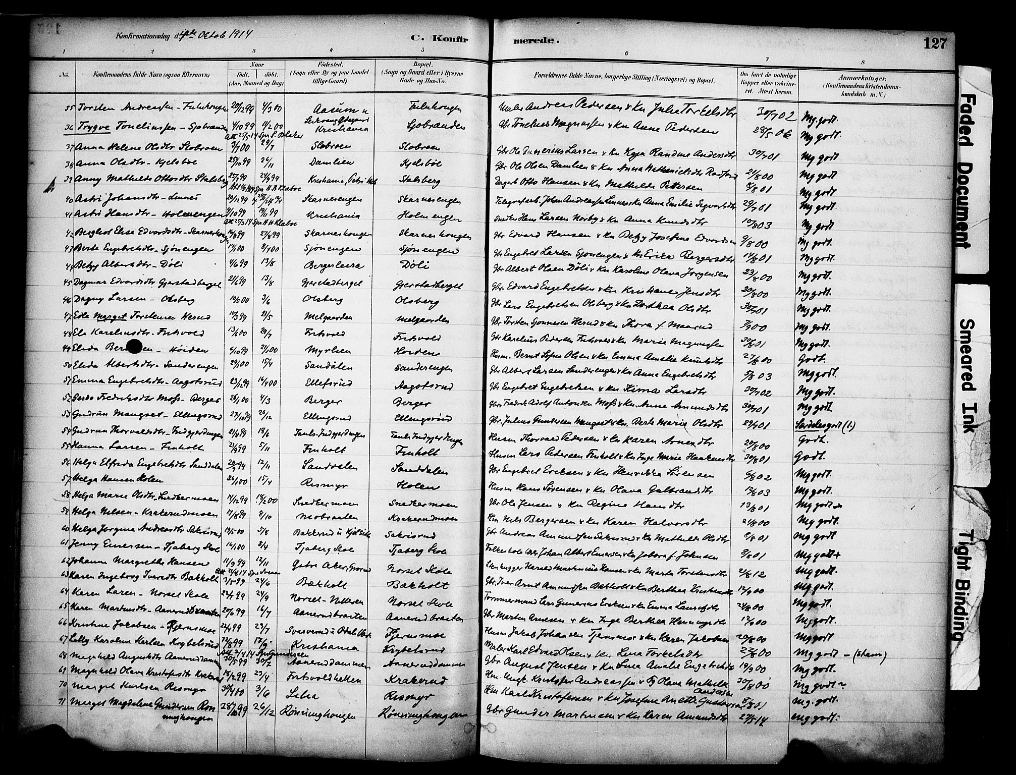 Sør-Odal prestekontor, SAH/PREST-030/H/Ha/Haa/L0007: Parish register (official) no. 7, 1886-1925, p. 127