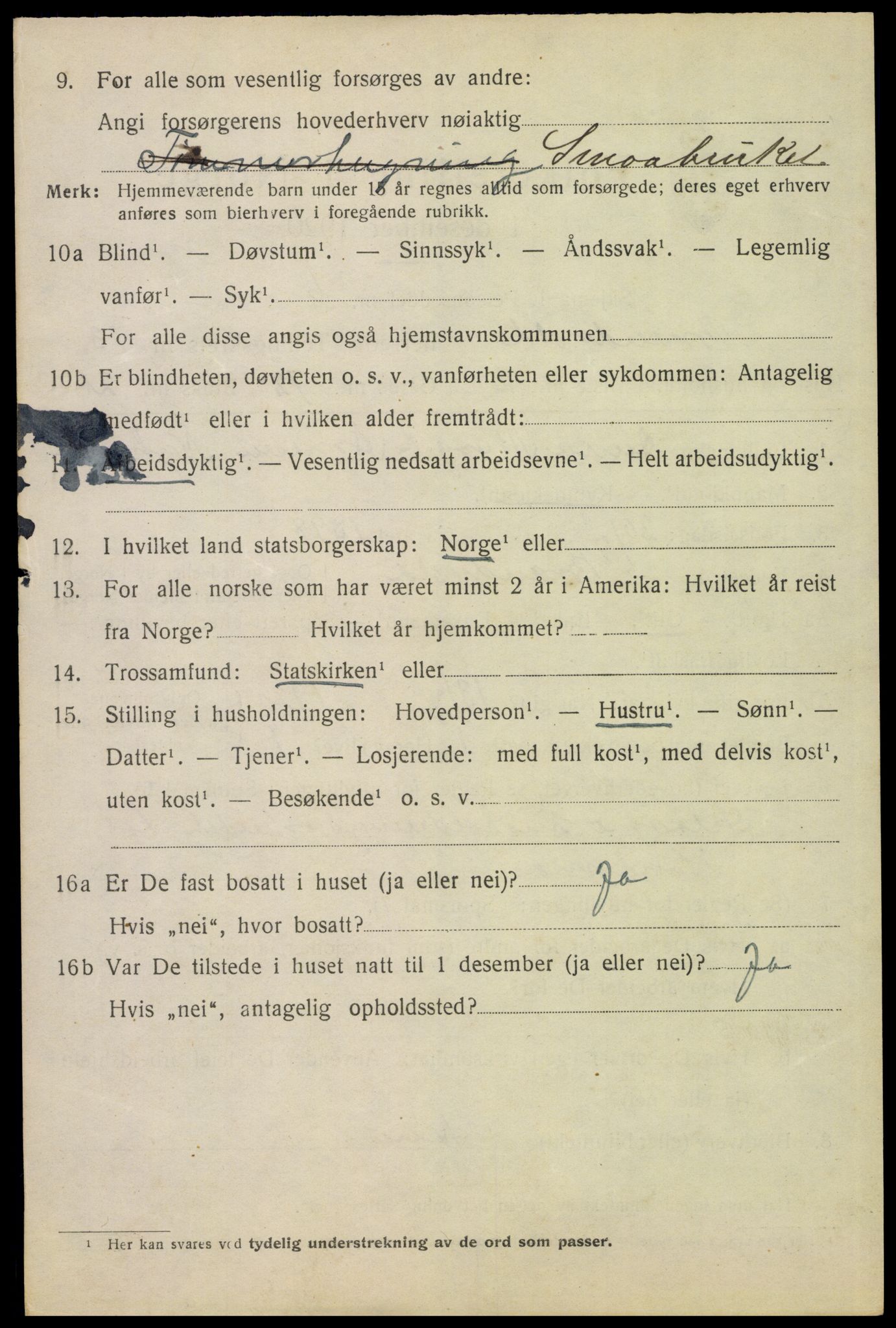 SAH, 1920 census for Brandval, 1920, p. 9479