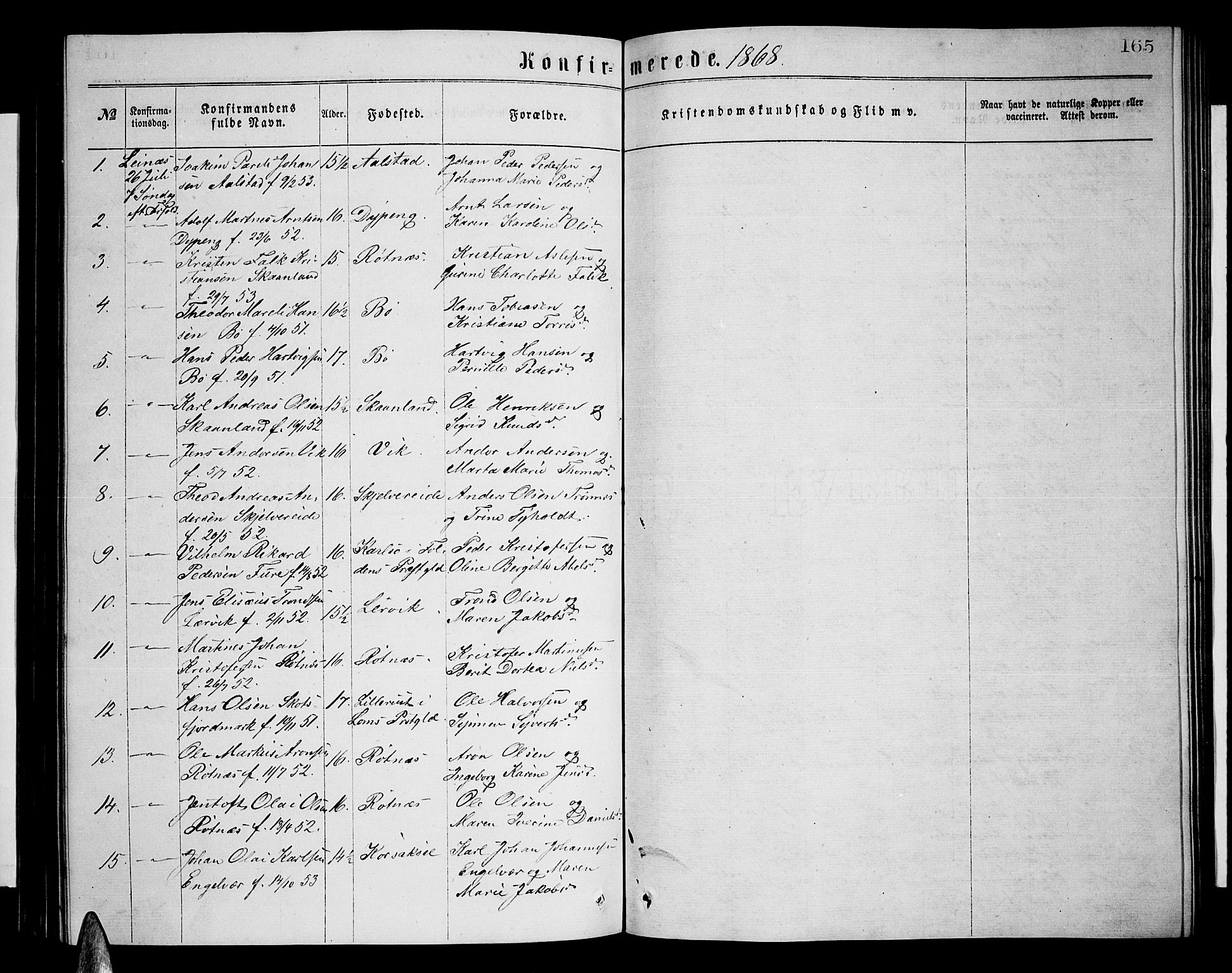 Ministerialprotokoller, klokkerbøker og fødselsregistre - Nordland, AV/SAT-A-1459/855/L0815: Parish register (copy) no. 855C04, 1865-1878, p. 165