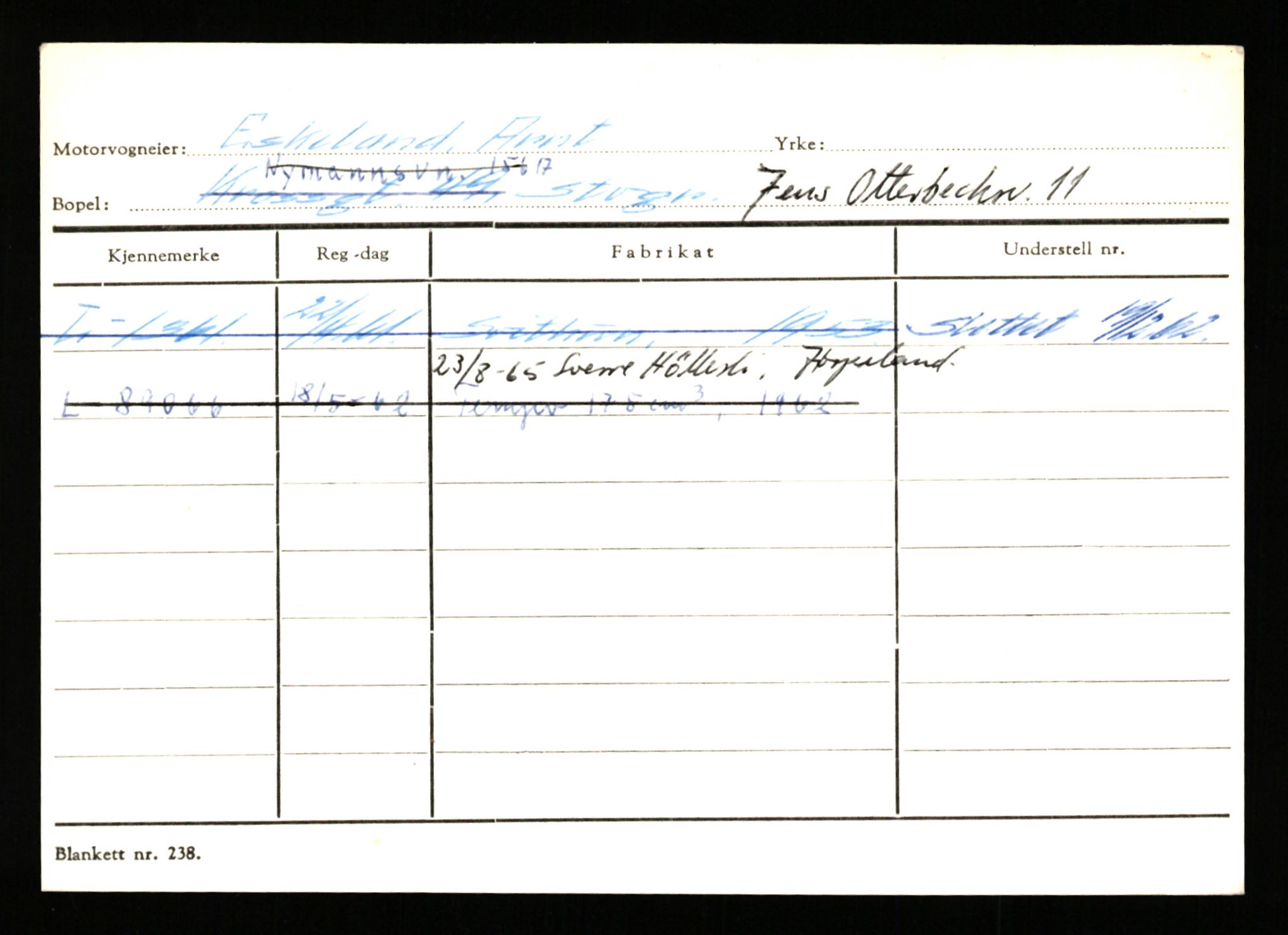 Stavanger trafikkstasjon, SAST/A-101942/0/H/L0008: Eraker - Fjellstad, 1930-1971, p. 1112